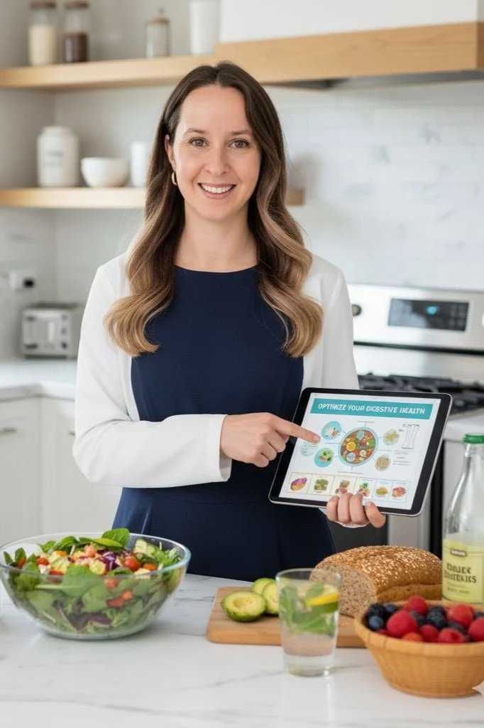 A visual representing digestive wellness and gut health support, highlighting evidence-based naturopathic treatment for IBS, bloating, and microbiome balance in Ontario and Manitoba.