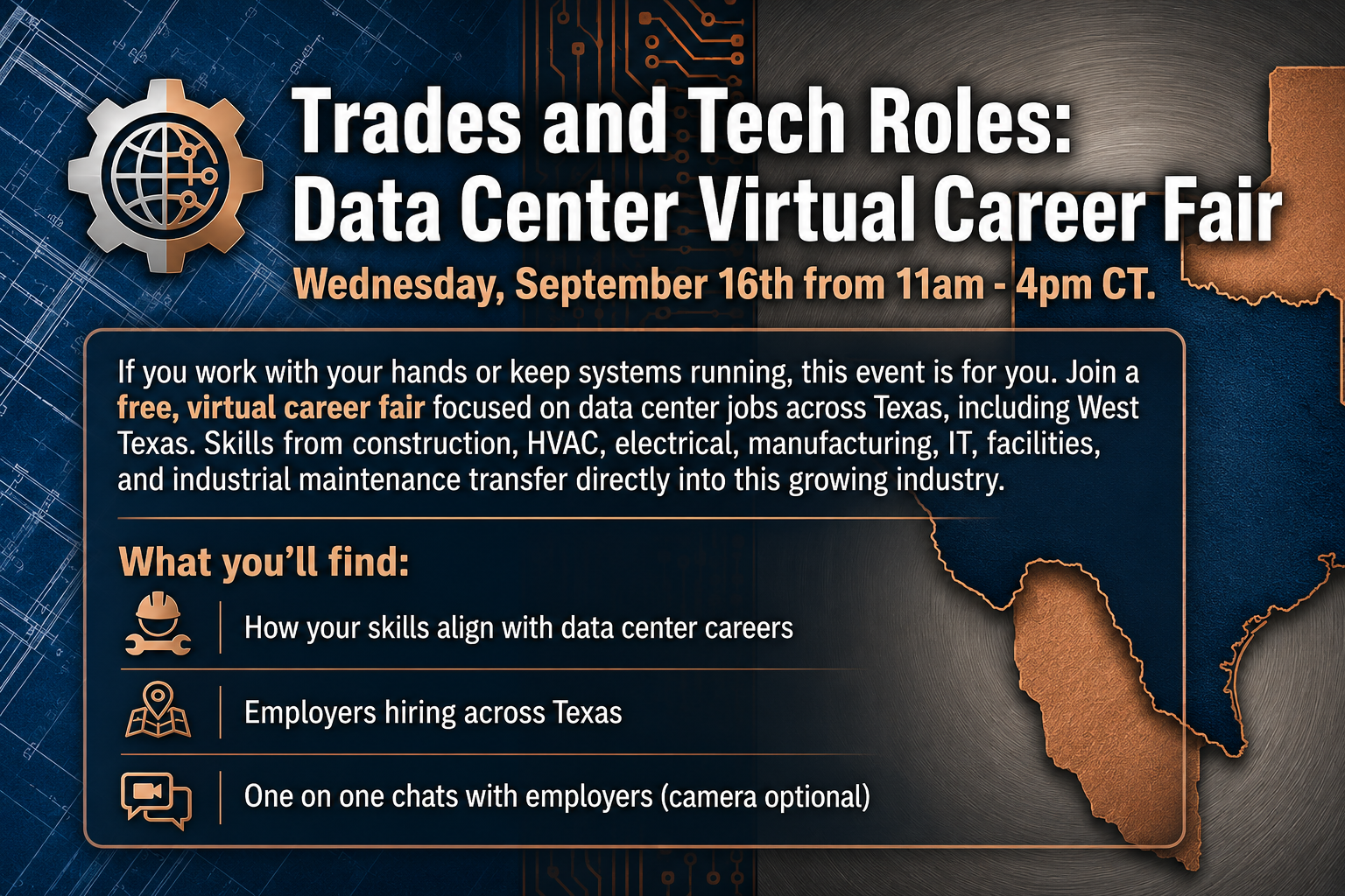 Texas Trades &amp; Tech: Data Center Virtual Career Fair