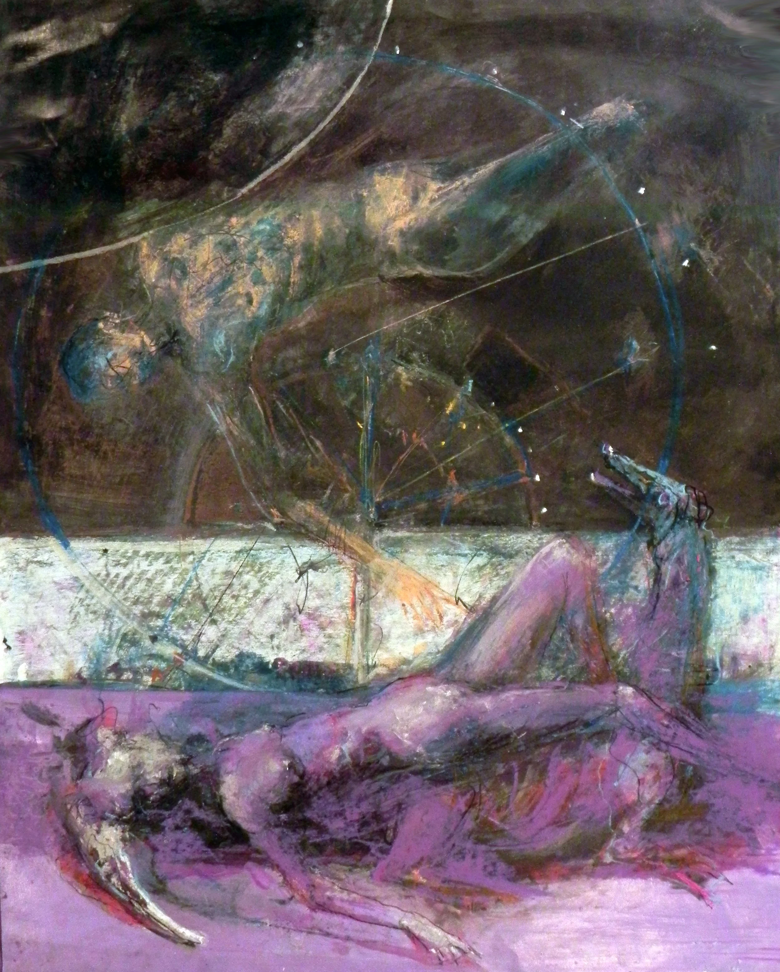 Diagrams of Love II, mixed media on paper, 28x38"