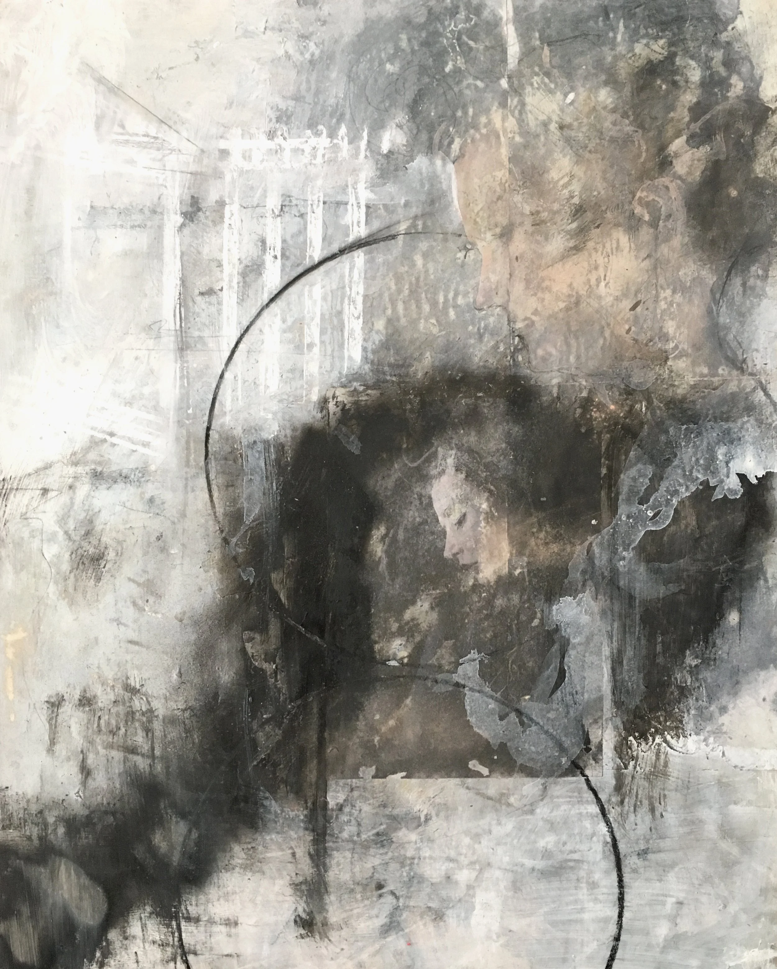 Going Through  Changes, mixed media on paper, 38x24"