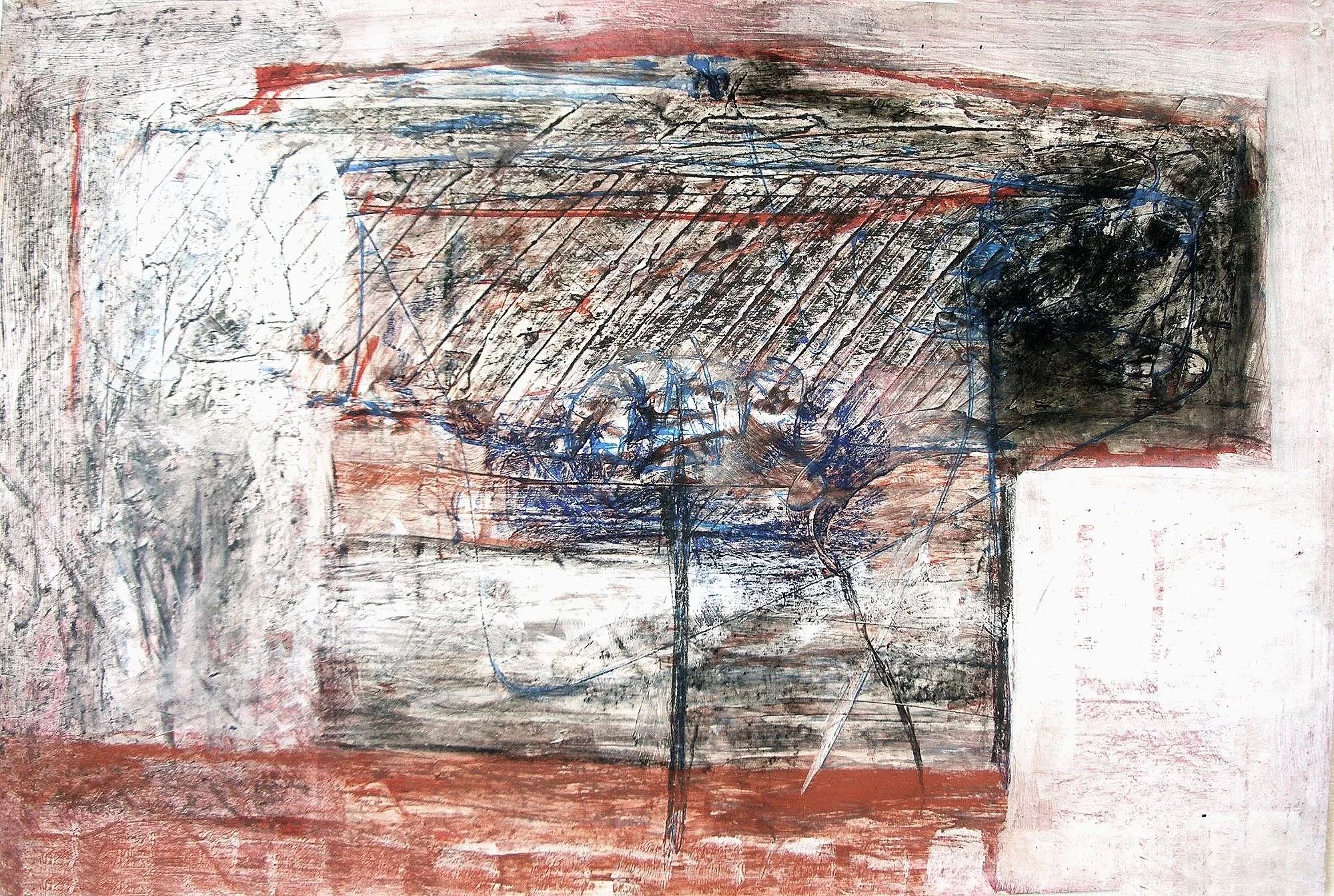 Wind, mixed media on paper, 24x38"