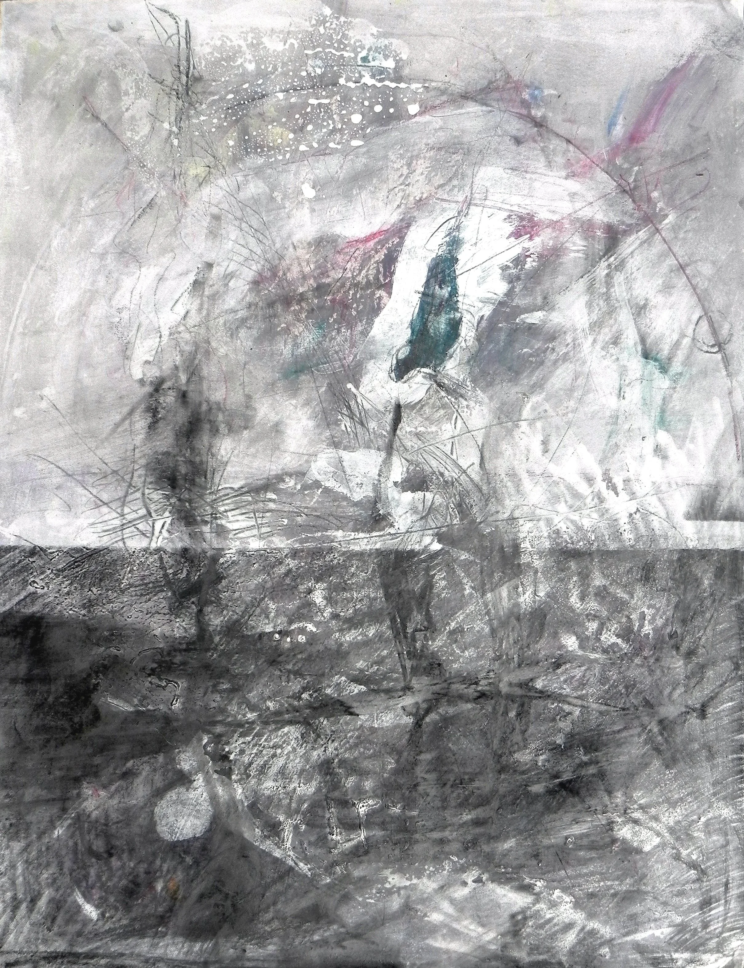 Space-Time Event, mixed media on paper, 24x38''