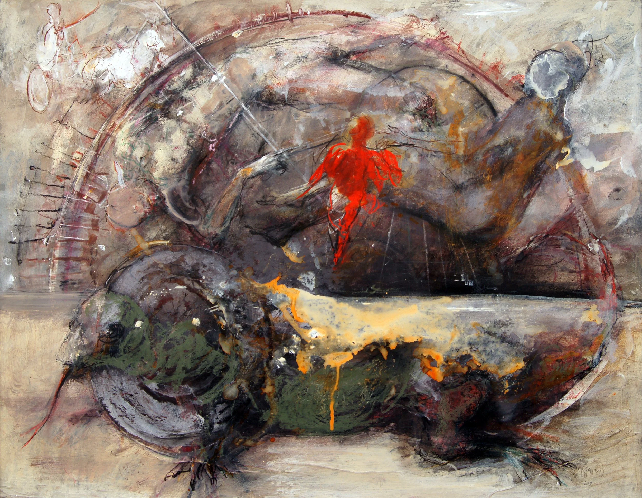 Diagrams of Love, mixed media on paper, 38x49"