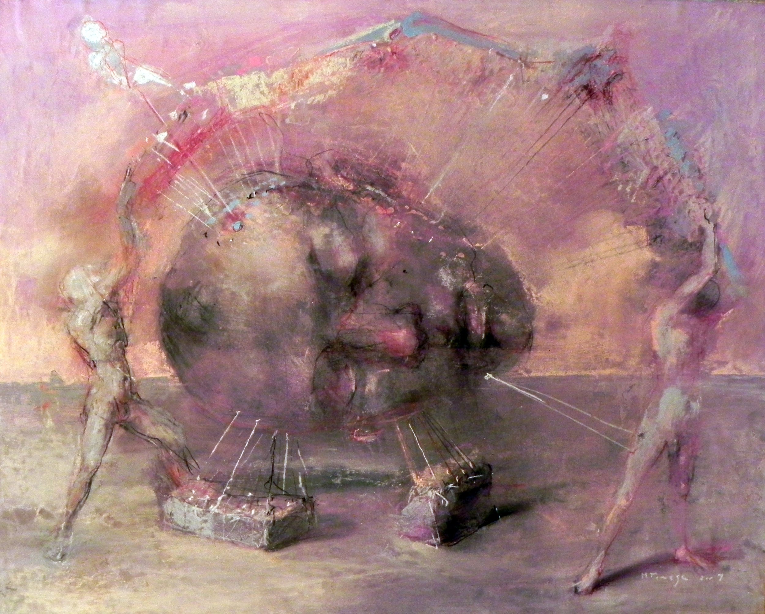 Musical Dream, mixed media on wood panel, 32x27"