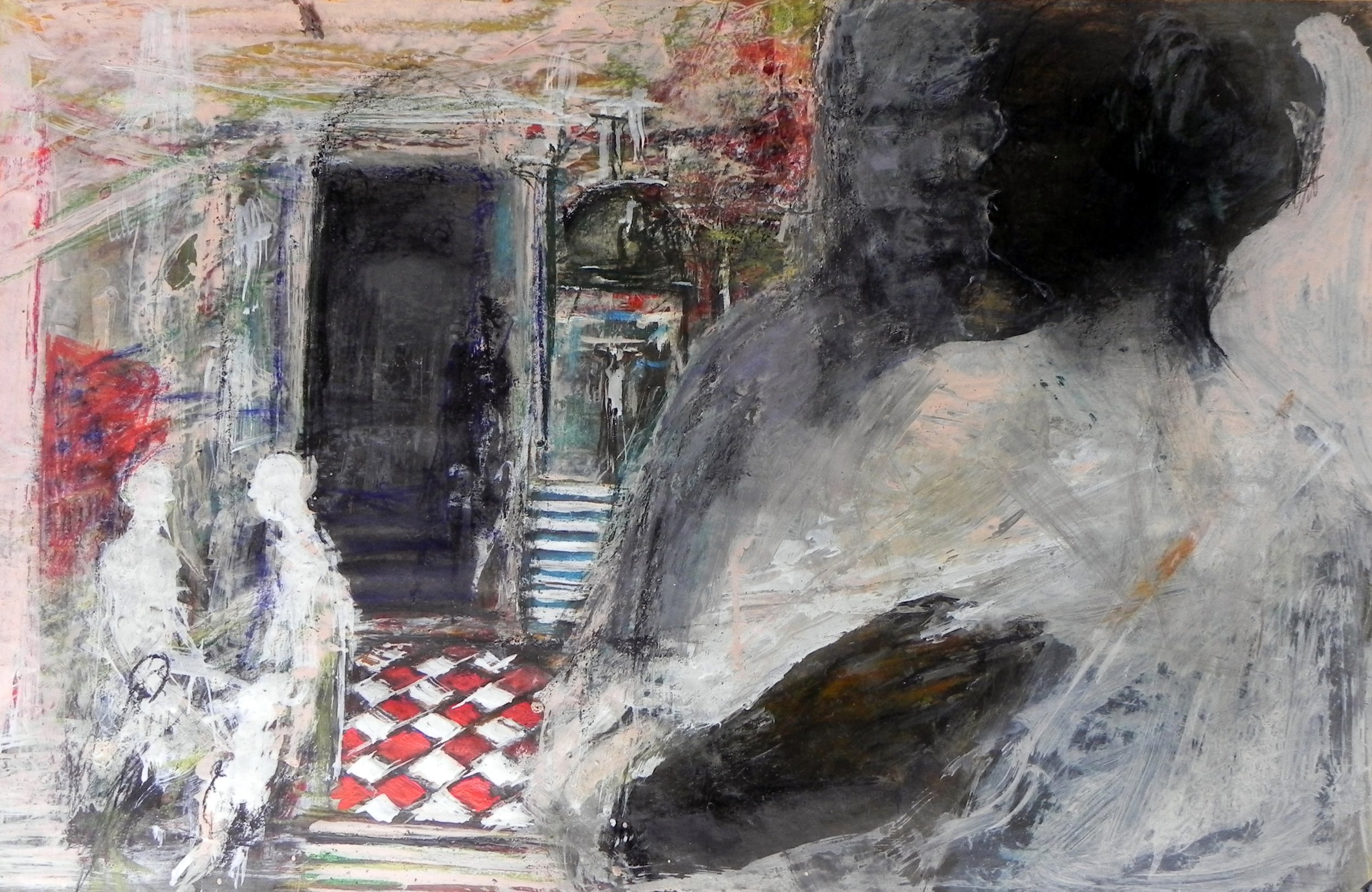 Annunciation V,mixed media on paper, 422x32"