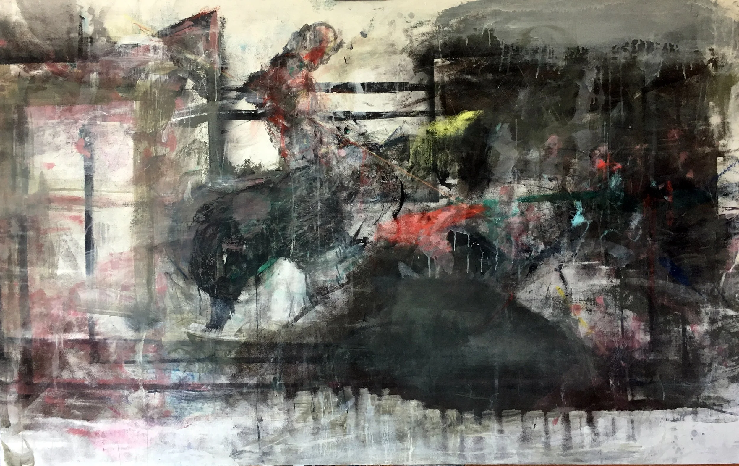 Saint George Slaying the Dragon, Oil on canvas, 145x98"