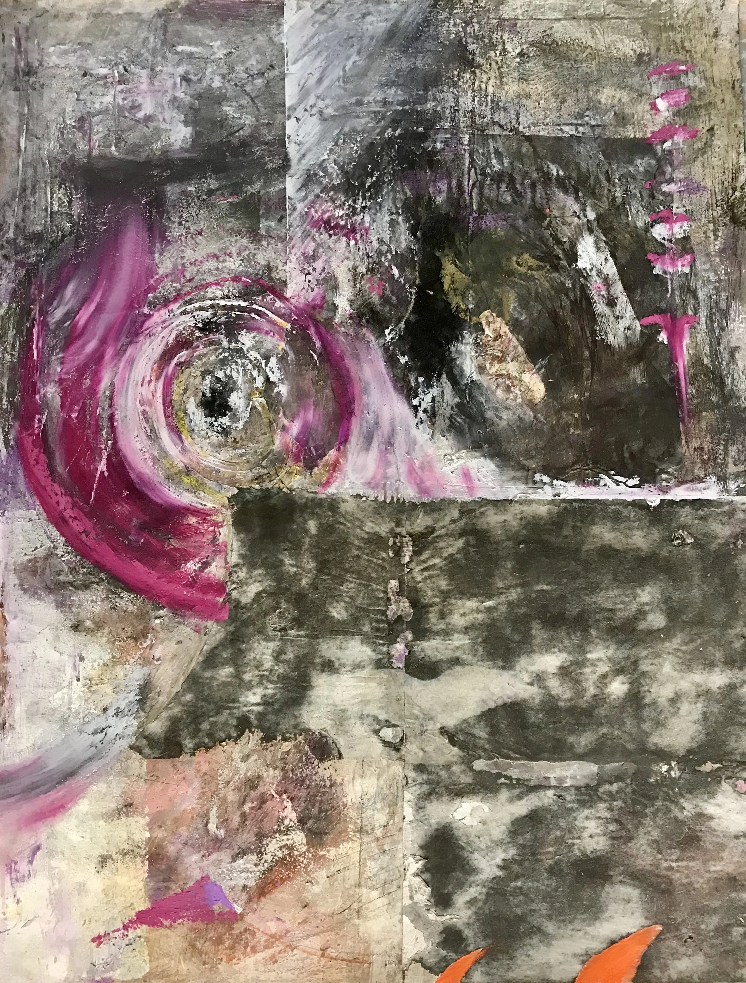 Space-Time Event II, mixed media on paper, 38x34"