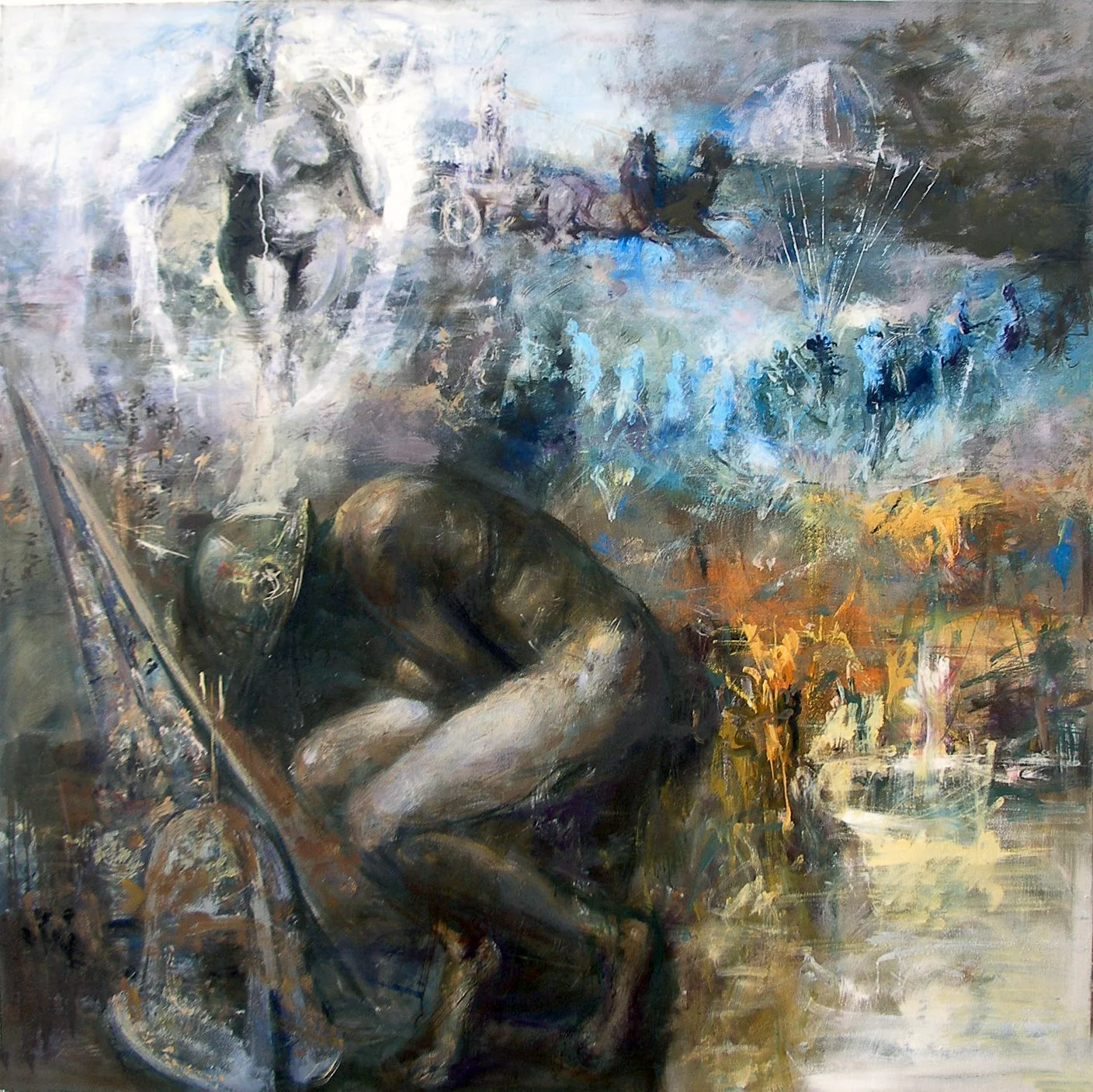 The Dream of the Hero, oil on canvas, 68x68"