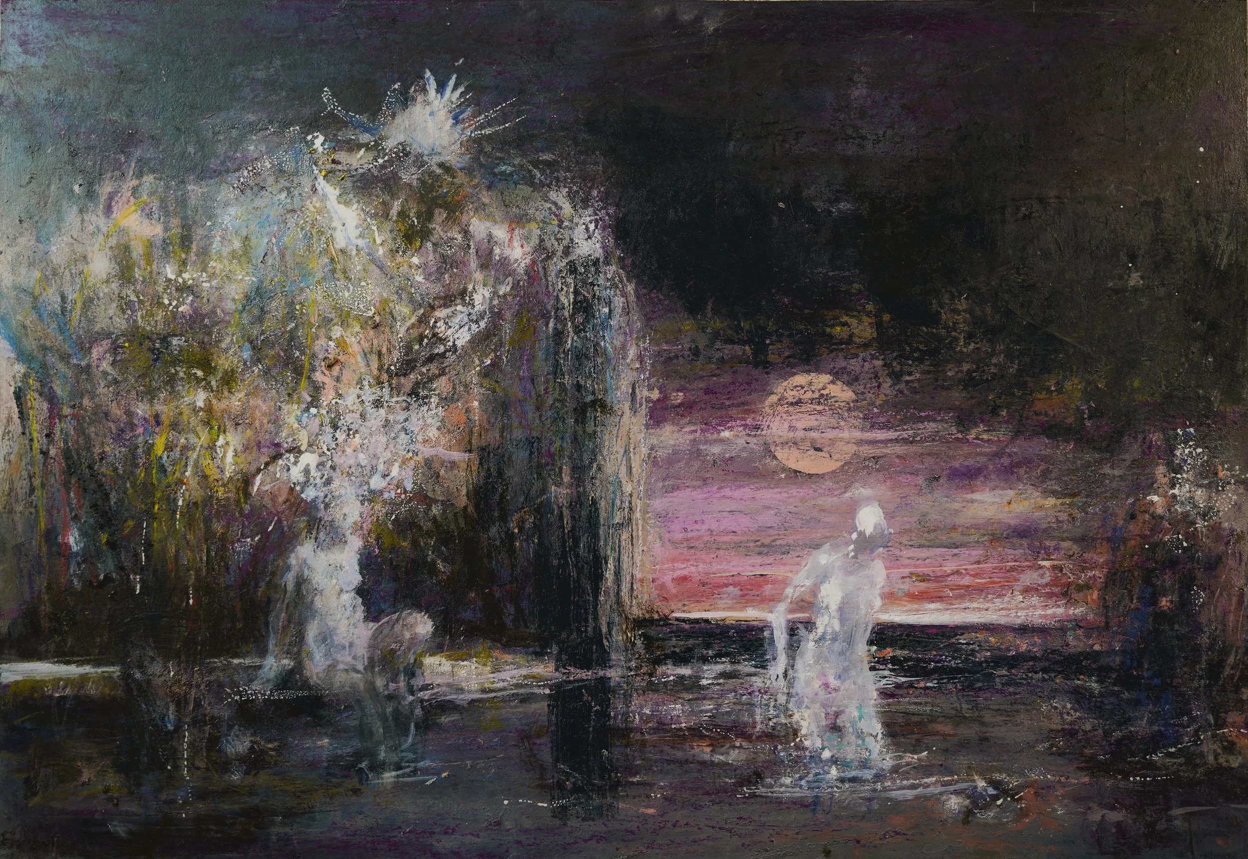 Down to the River, Thallasophobia, oil on panel, 38x49"