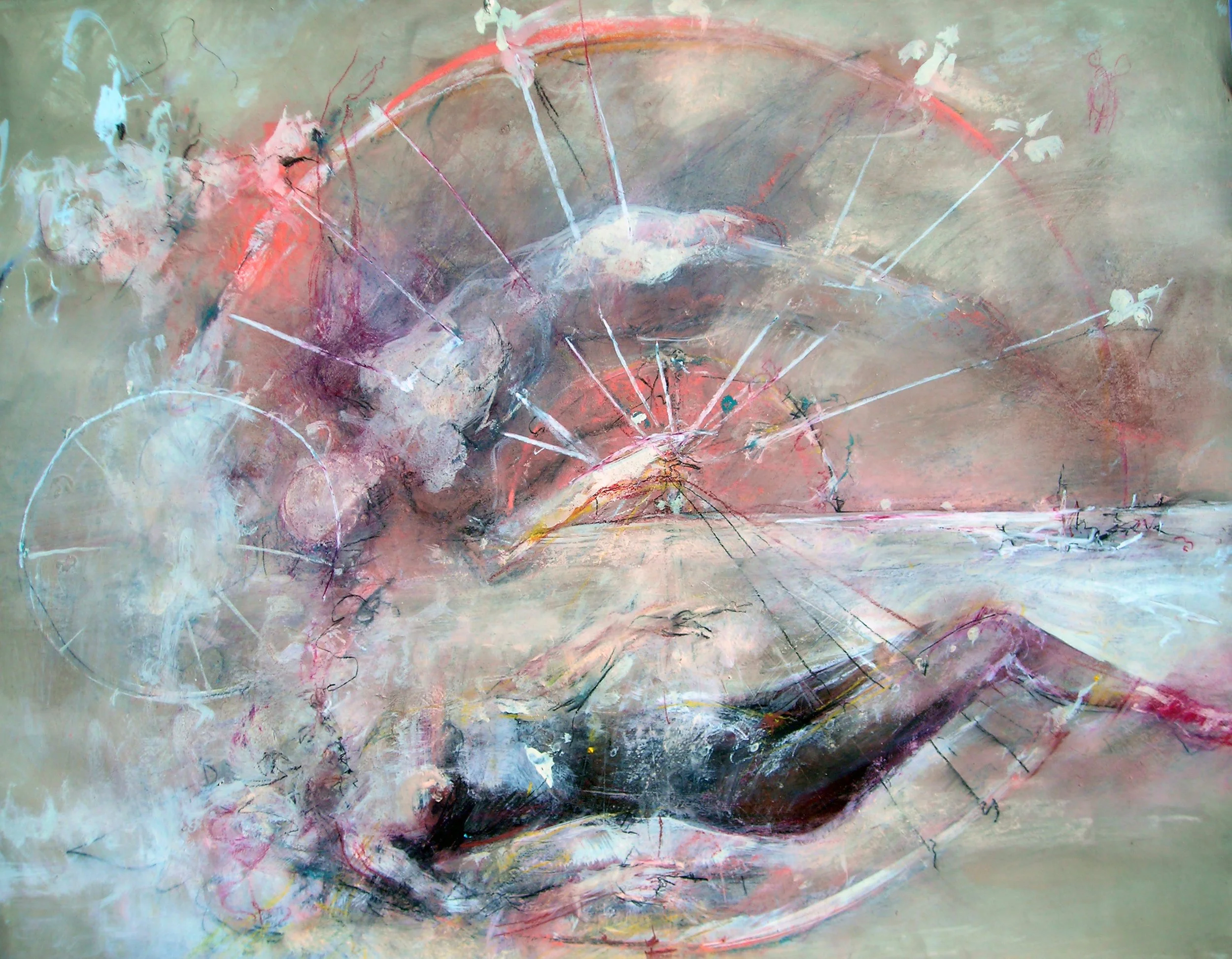 Diagrams of Love III, mixed media on paper, 32x46"