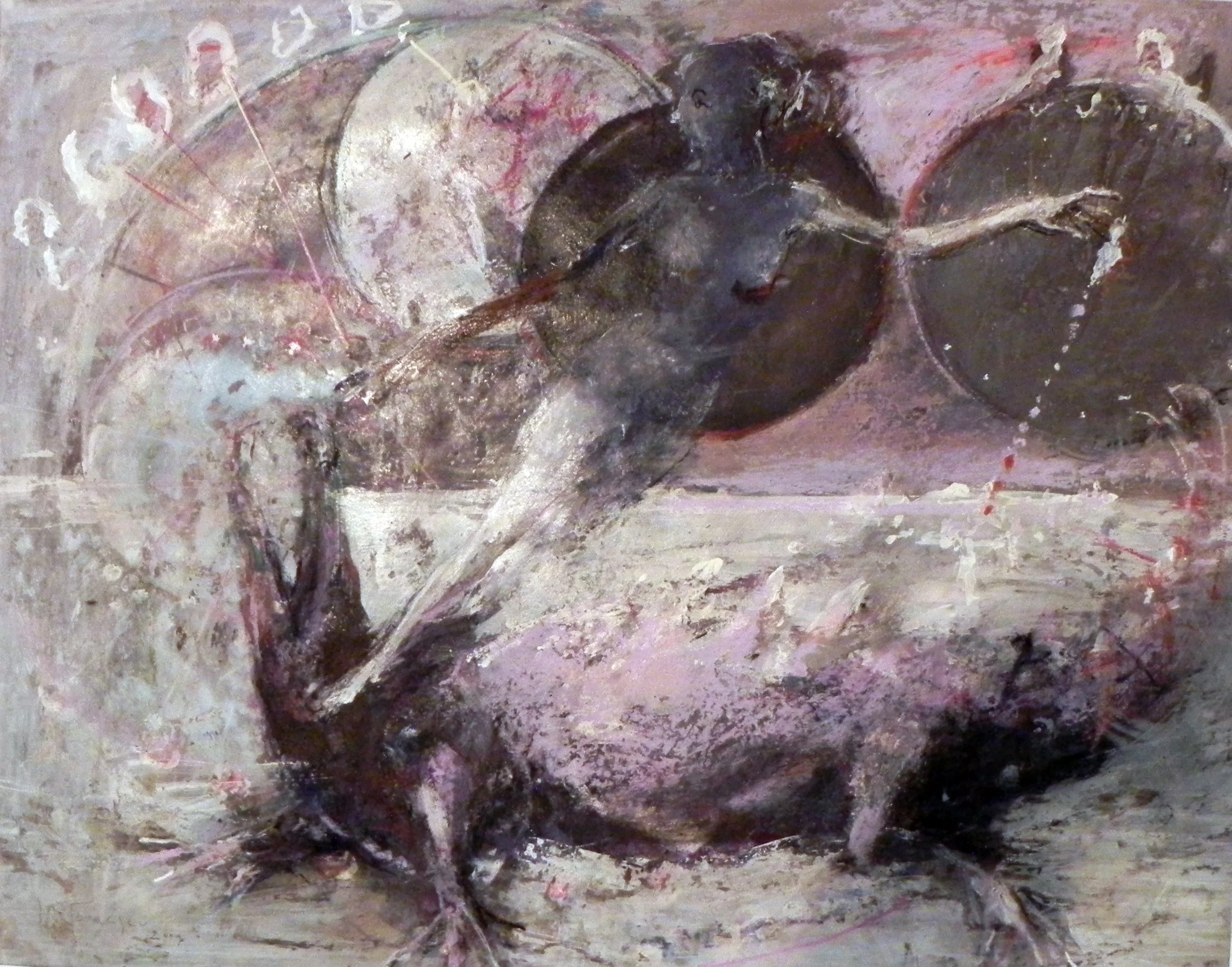 Europa, mixed media on paper, 36x48"