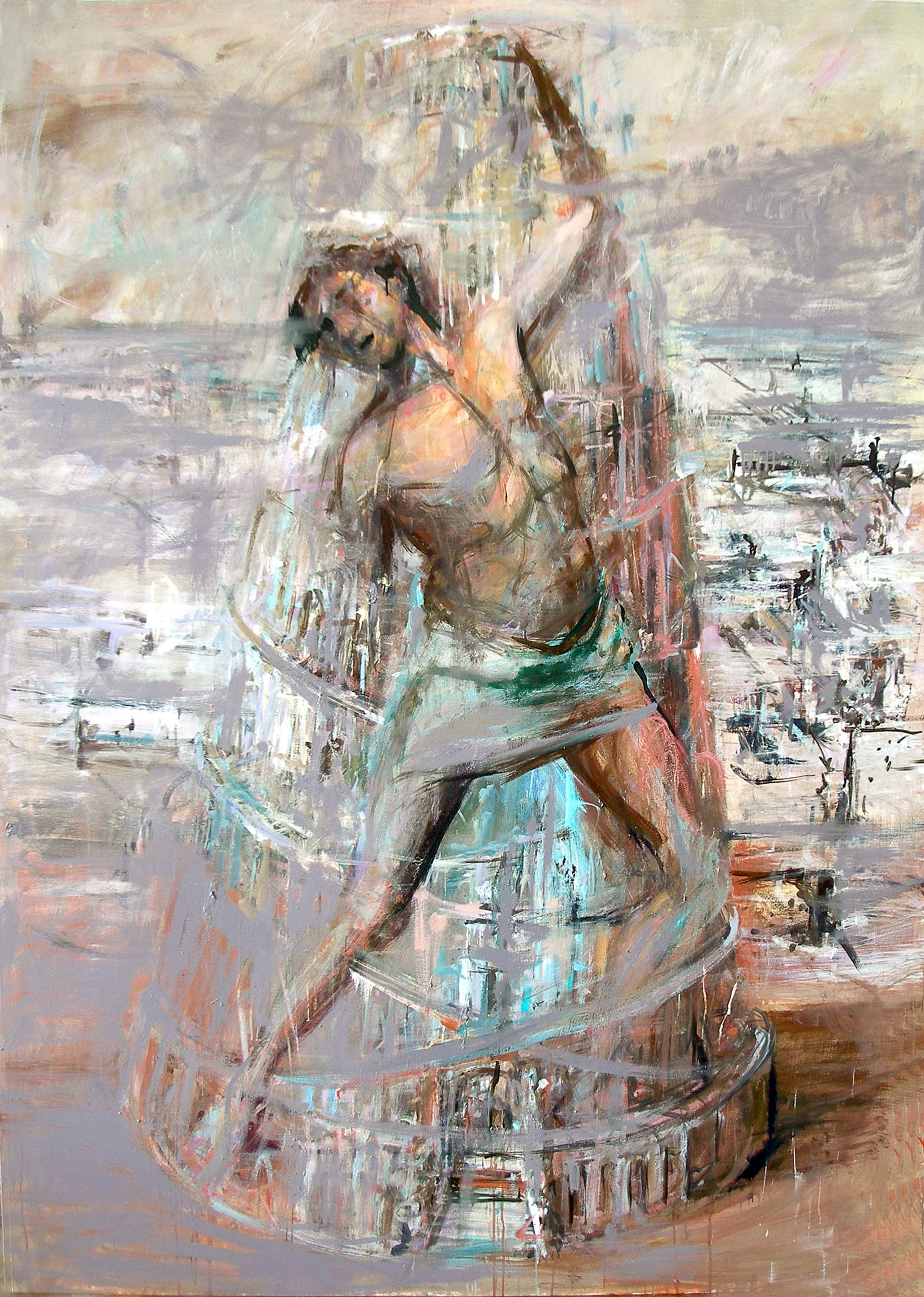  Inside the tower II, oil on canvas, 98x64"