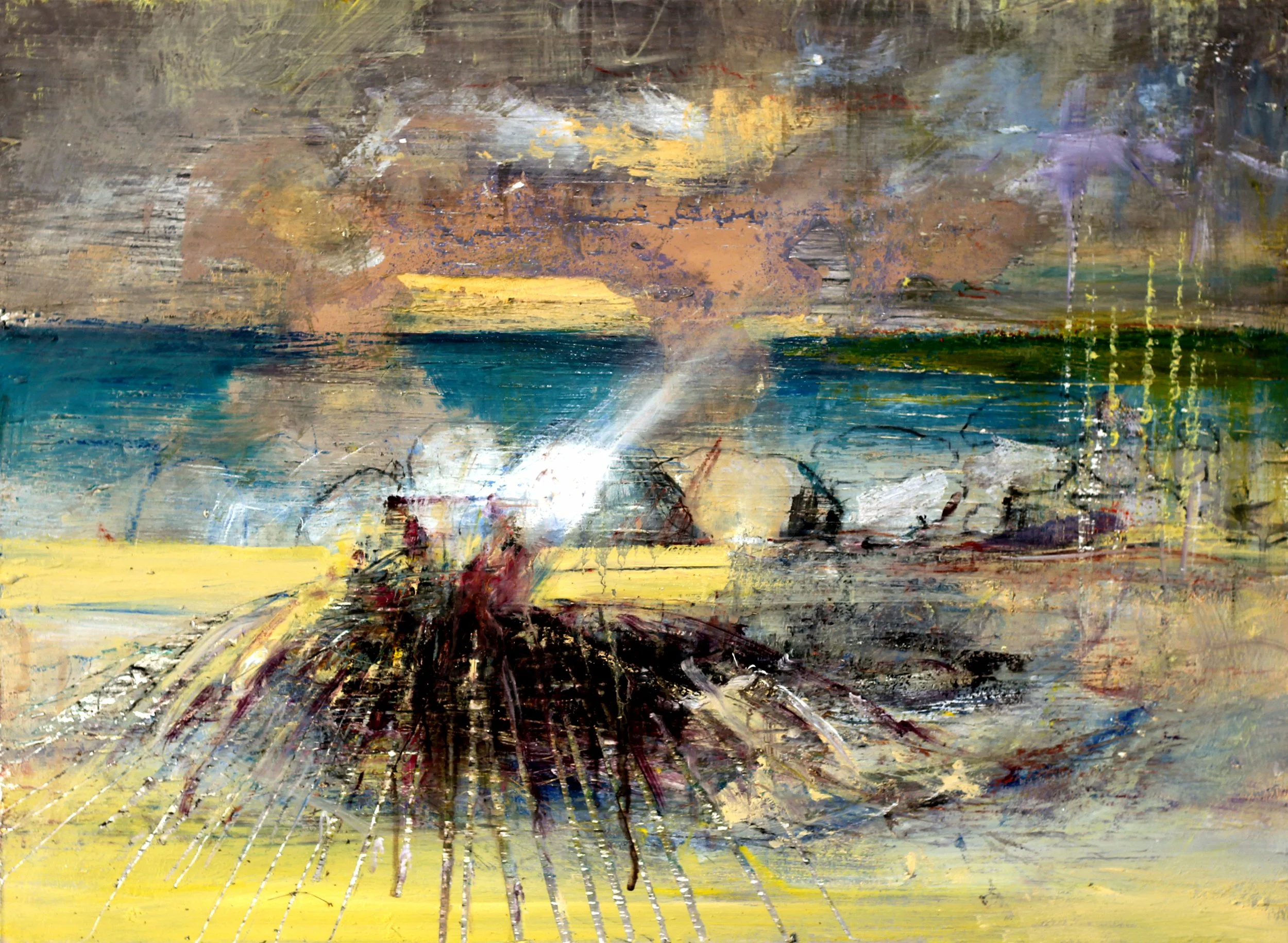 The Raft, mixed media, 34x48"