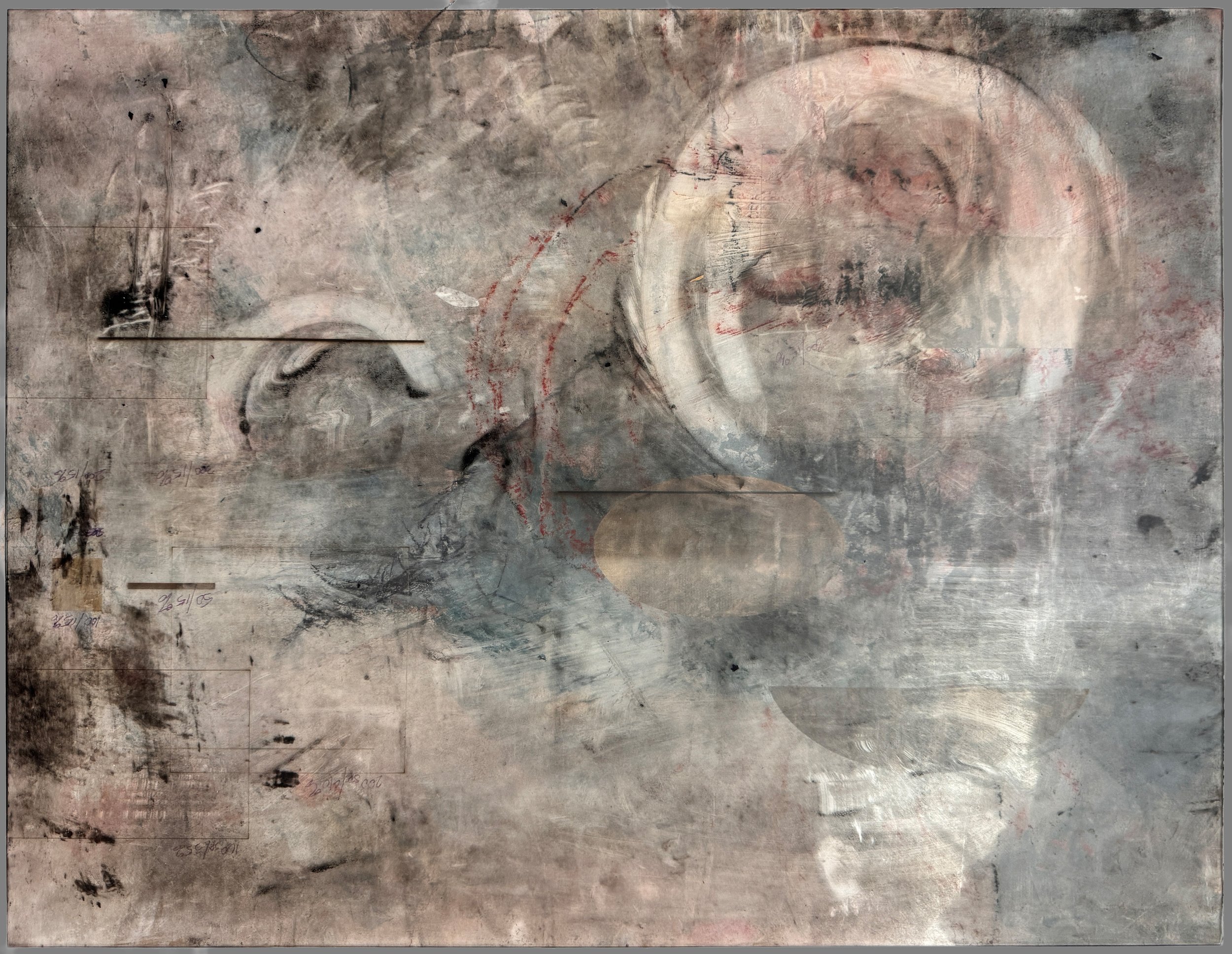 On the Lake, mixed media on paper, 28x36"