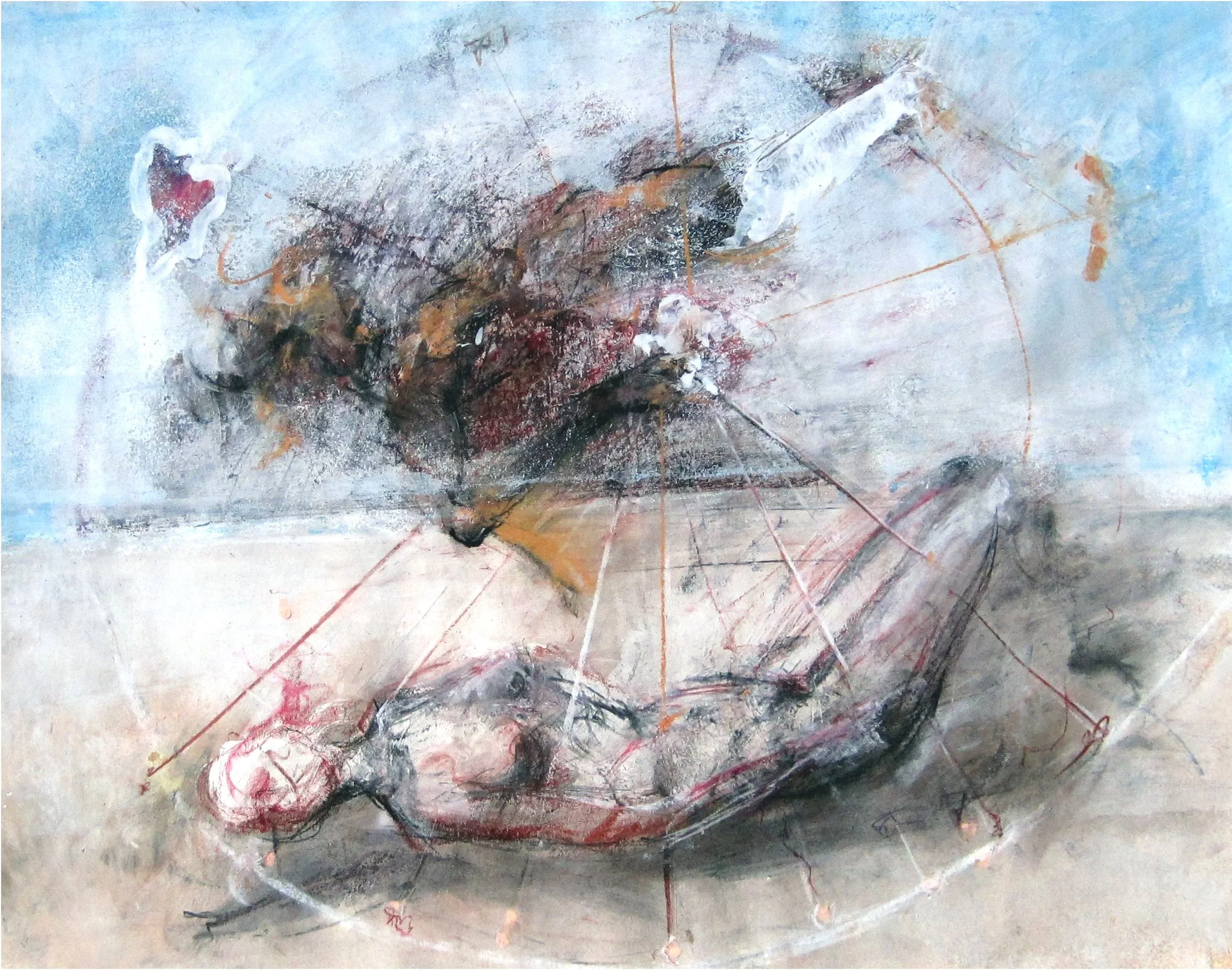 Diagrams of Love IV, mixed media on paper, 28x38"