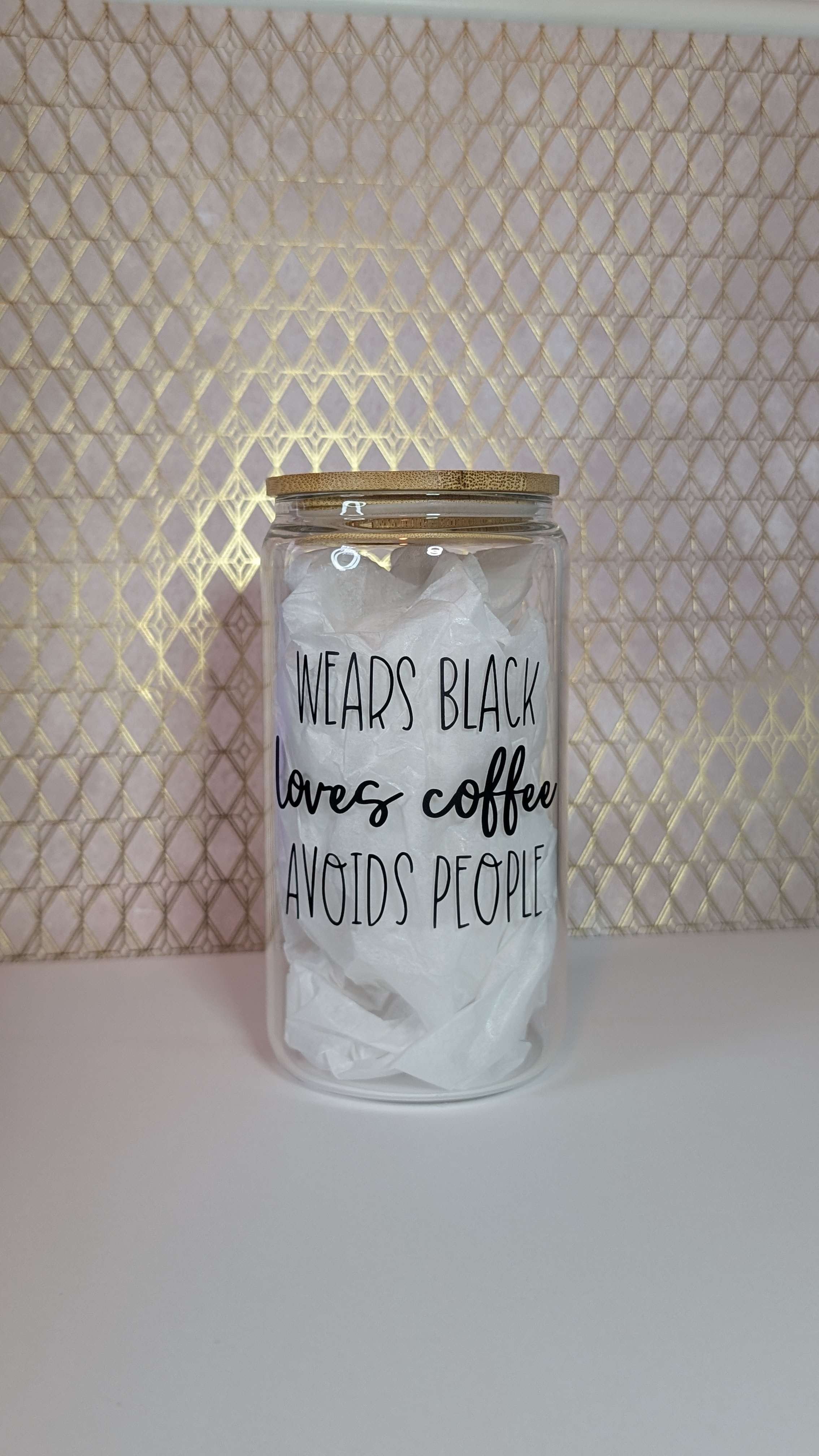Loves Coffee, Hates People  - Drinking Glass