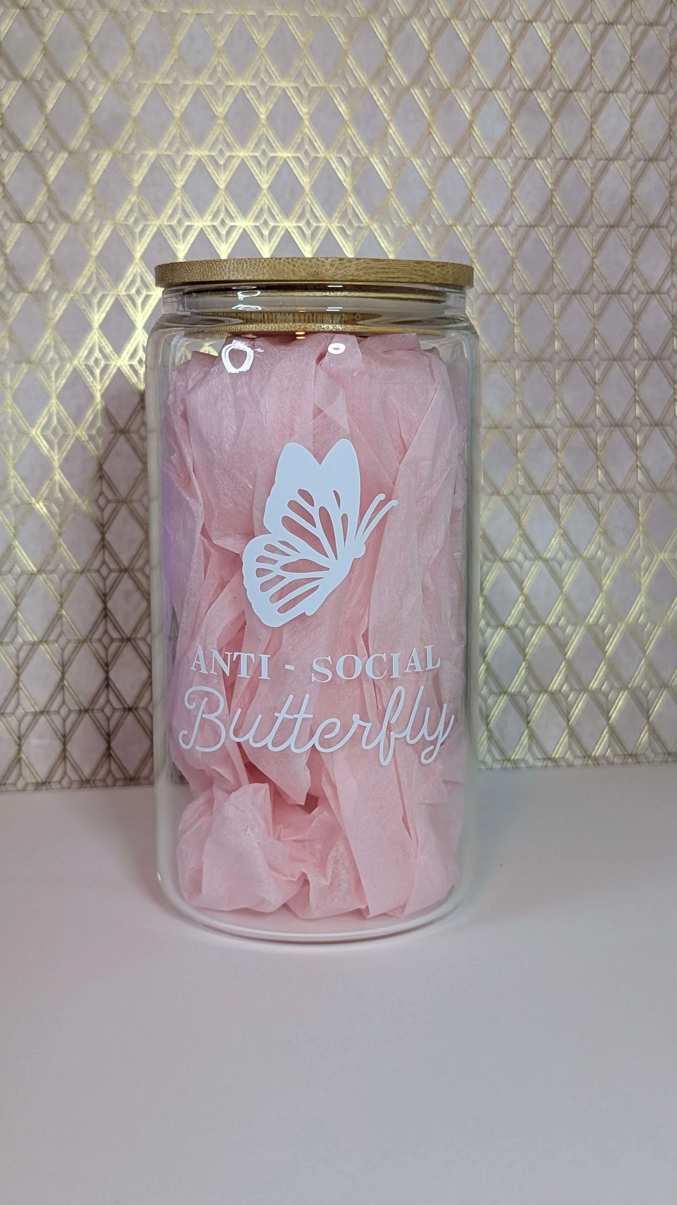 Anti-Social Butterfly  - Drinking Glass