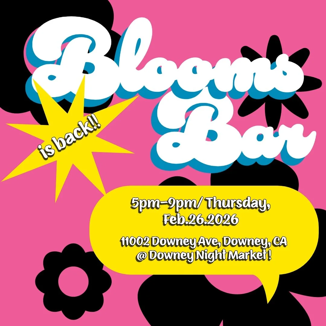 🌸 Hey Flower Lovers!! 🌼 Join us at Blooms Bar this Thursday for the vibrant Downey Night Market! Let's fill your day with beautiful Blooms and endless Joy! Don&rsquo;t miss out! 🌟
.
.
#KingdomOfBlooms #BloomsBar #DowneyNightMarket #Blooms
