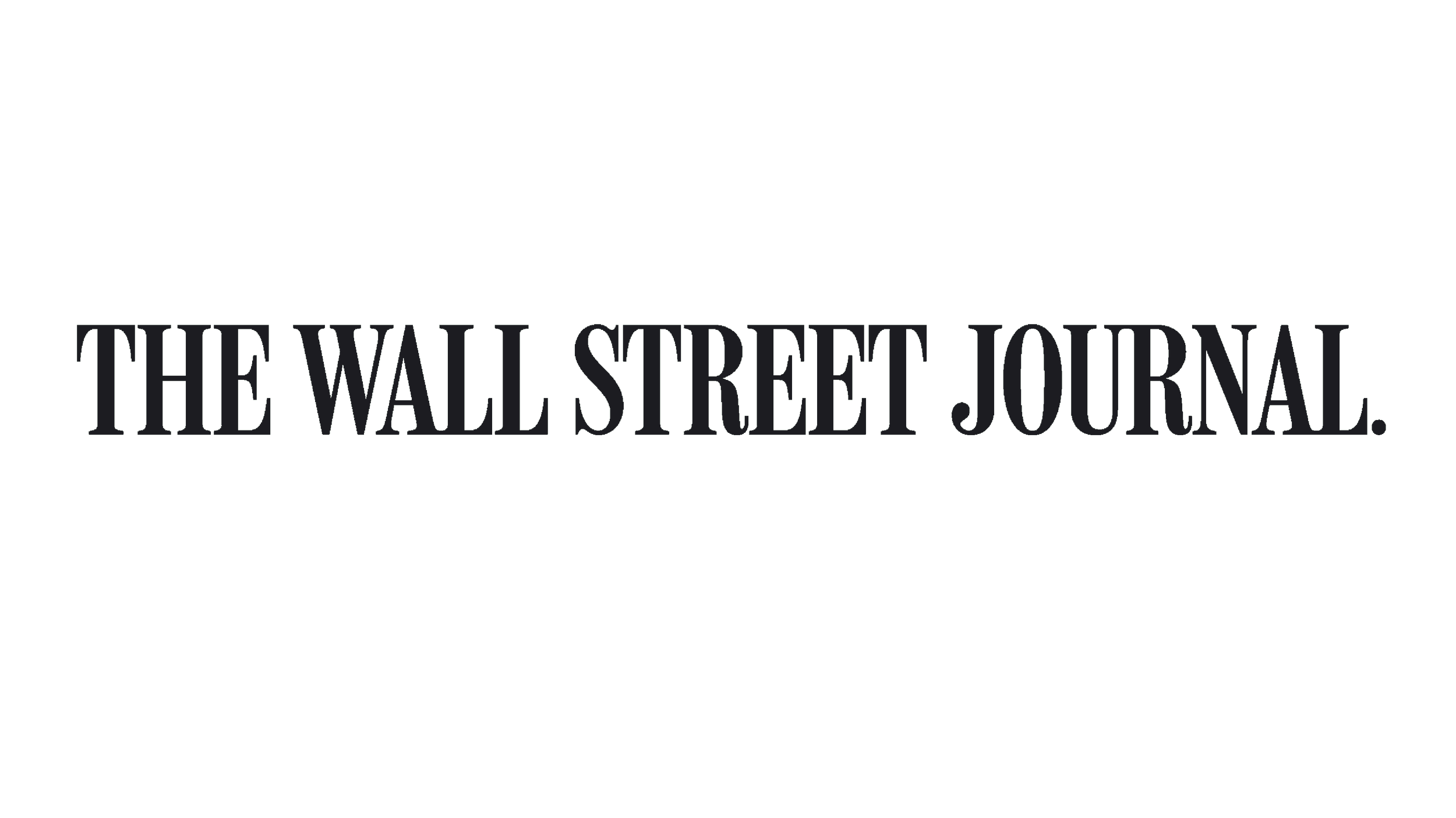 The logo of The Wall Street Journal with black text reading 'The Wall Street Journal' on a transparent background.