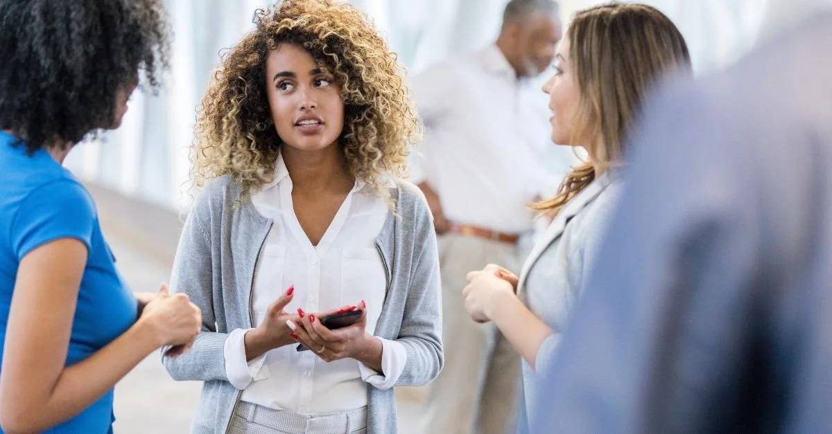Women networking and exploring options for work