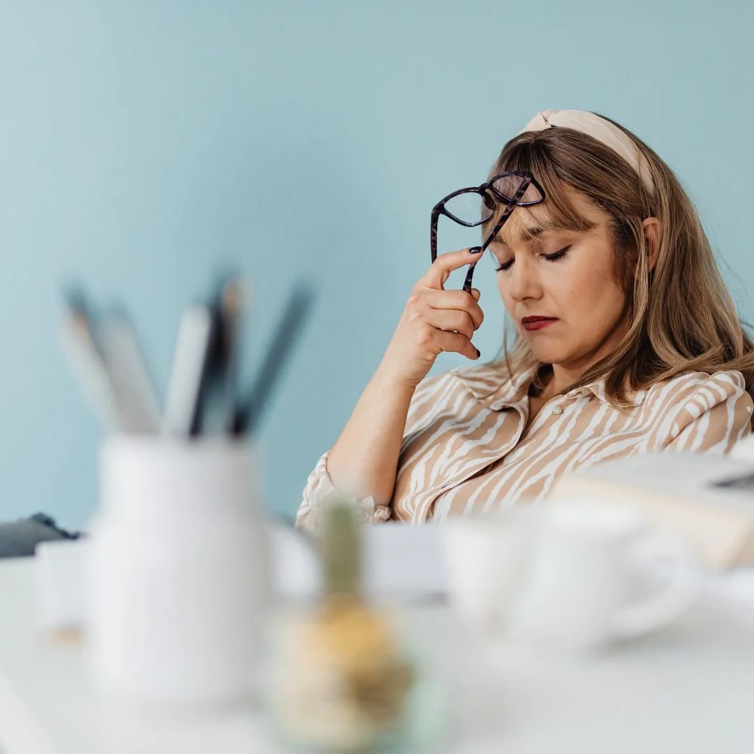 Female Leader Exhausted and Burned Out by Overwork