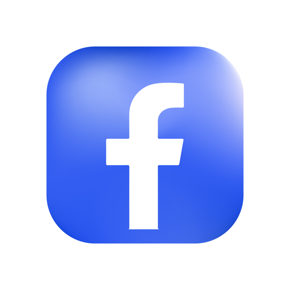 Facebook app icon with a white lowercase 'f' on a blue gradient background.