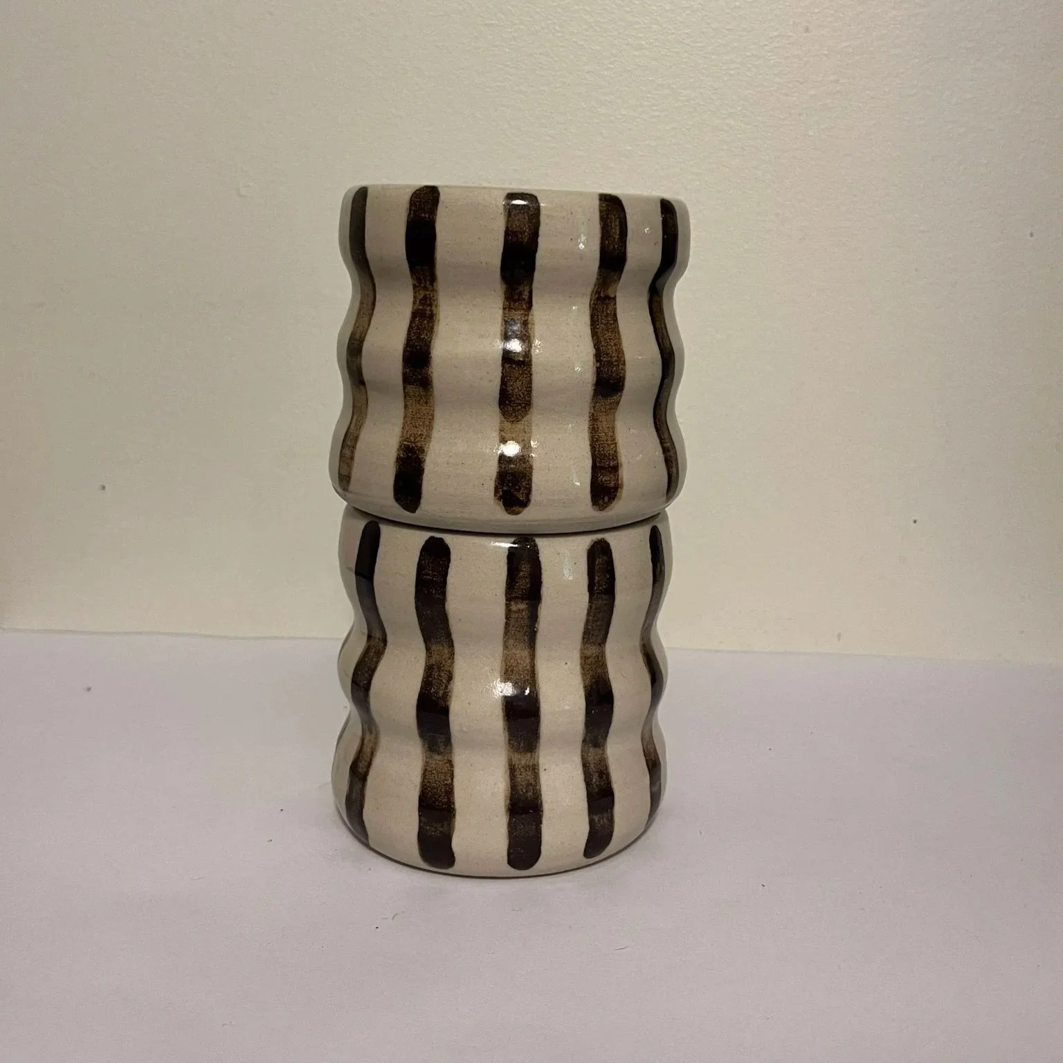 stripy bubble cup - charcoal
