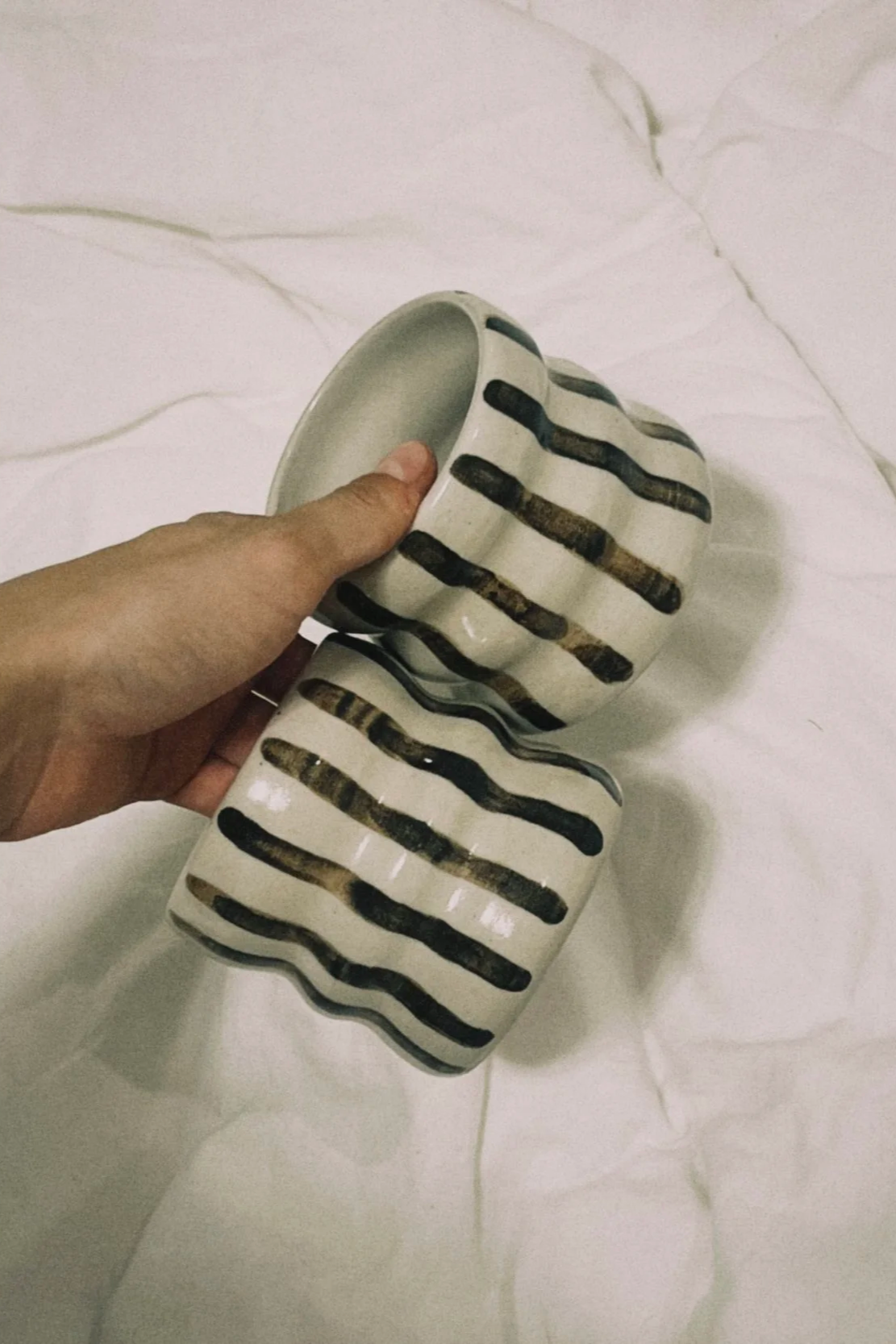 stripy bubble cup charcoal