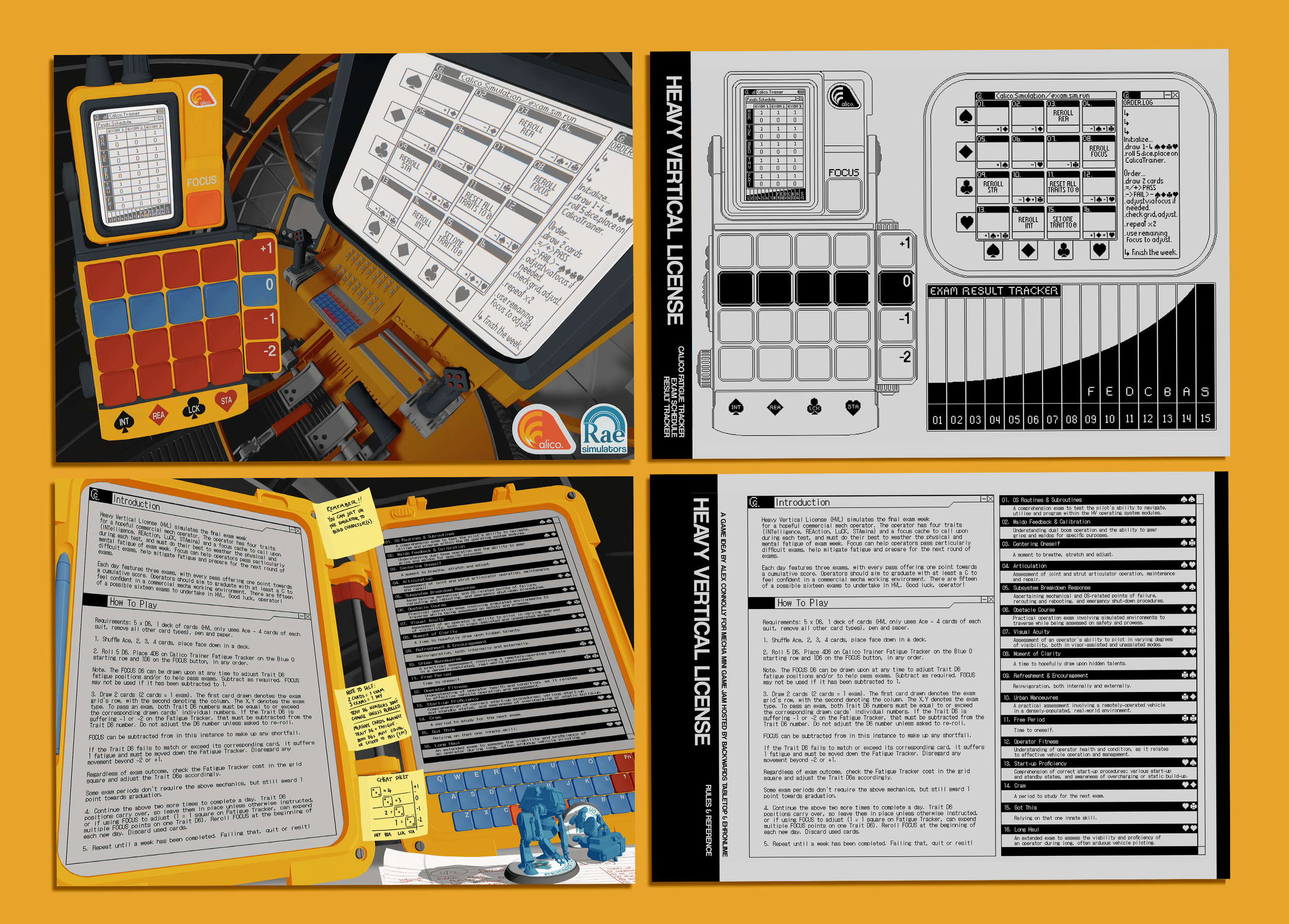 Heavy Vertical License, my entry into the Mini Mecha Jam on itch.io. I aimed to create a truly diagetic game space by designing a simulator through basic 3D and over-painting, as well as creating pixel interfaces. 