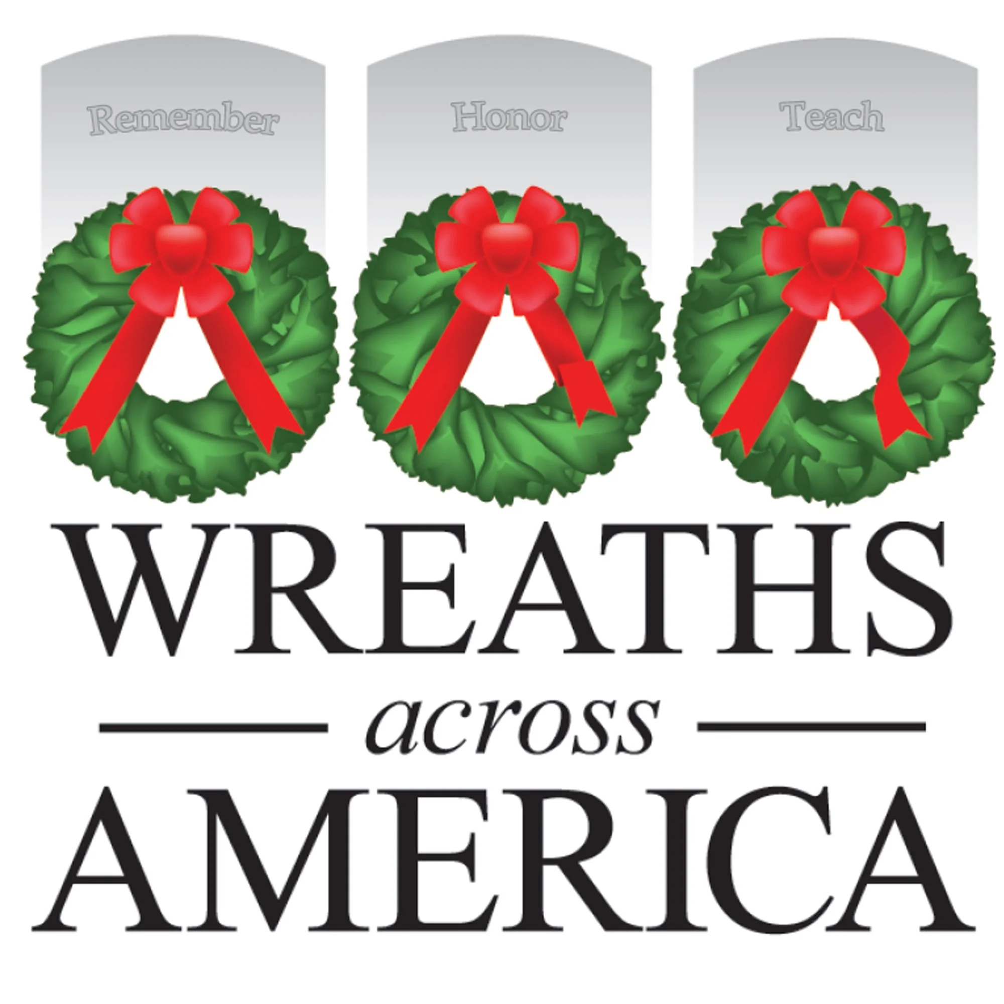 Wreaths Across America logo with name and symbols of wreaths