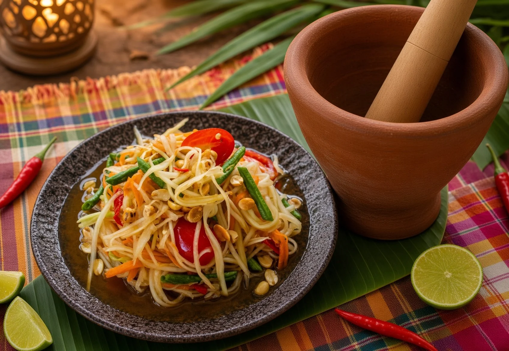 Lao Style Papaya Salad - Tam Mak Hoong