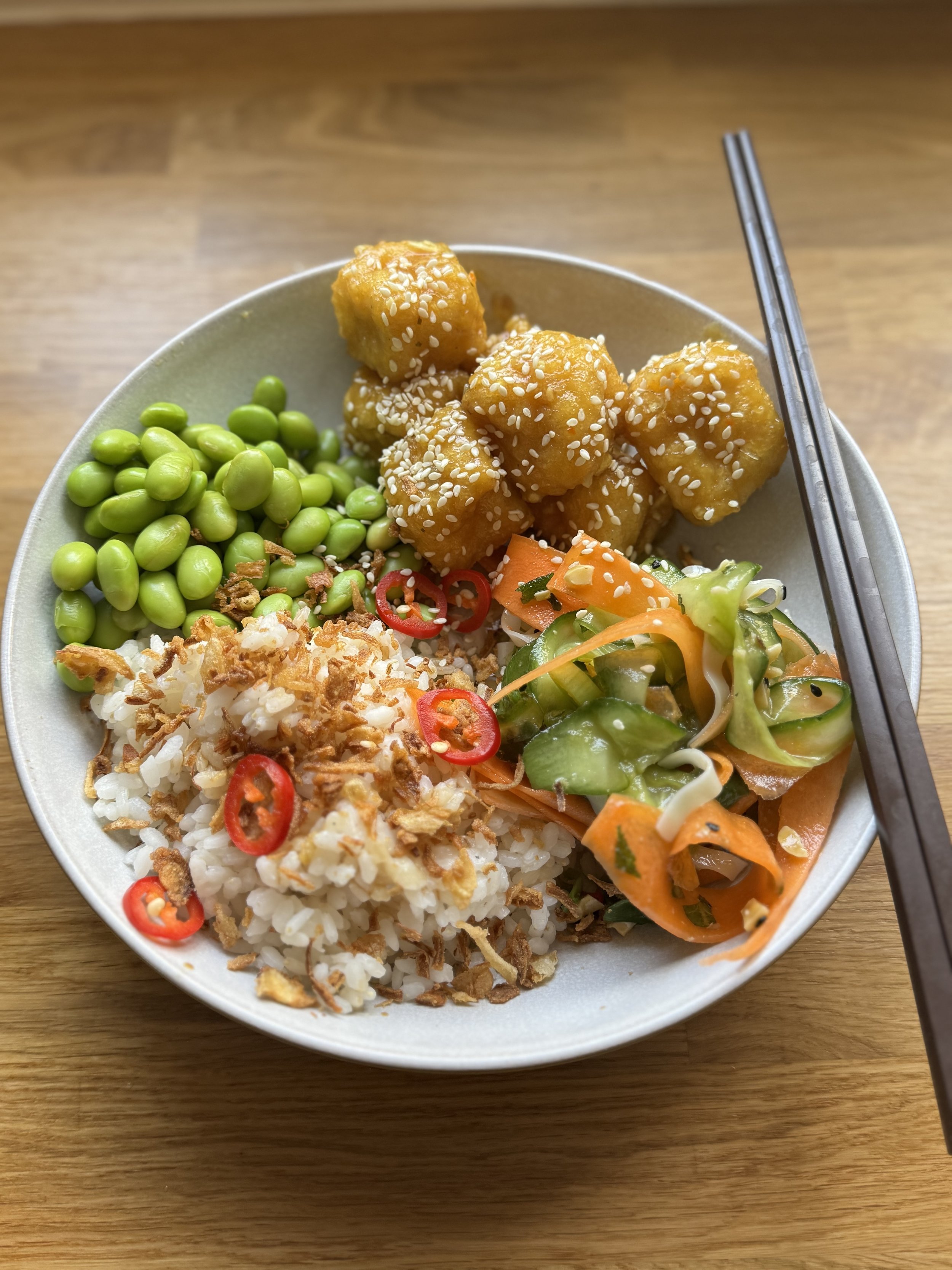 Sticky Lemon Tofu Puffs