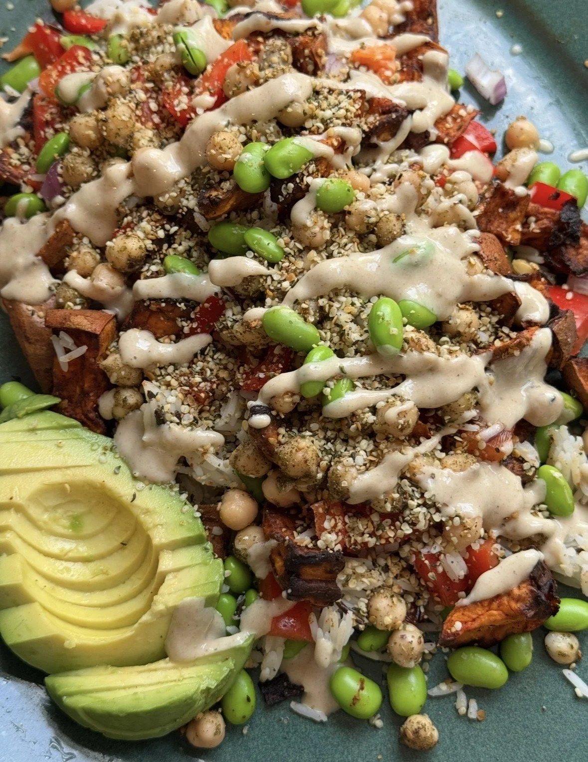 Warm Wild Rice Bowl with Za’atar Chickpeas &amp; Tahini Dressing