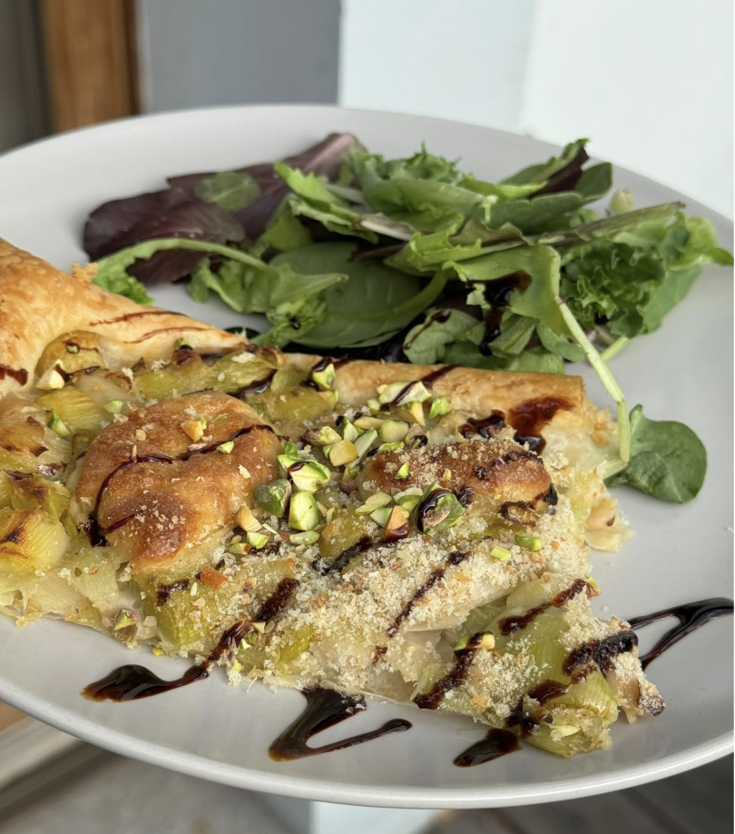 White bean &amp; leek puff pastry tart