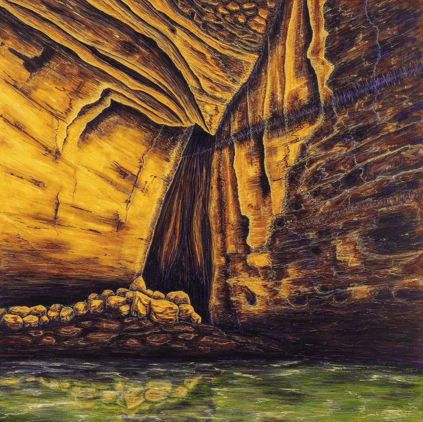 Sarah Eve, The cathedral, 2025, acrylic.