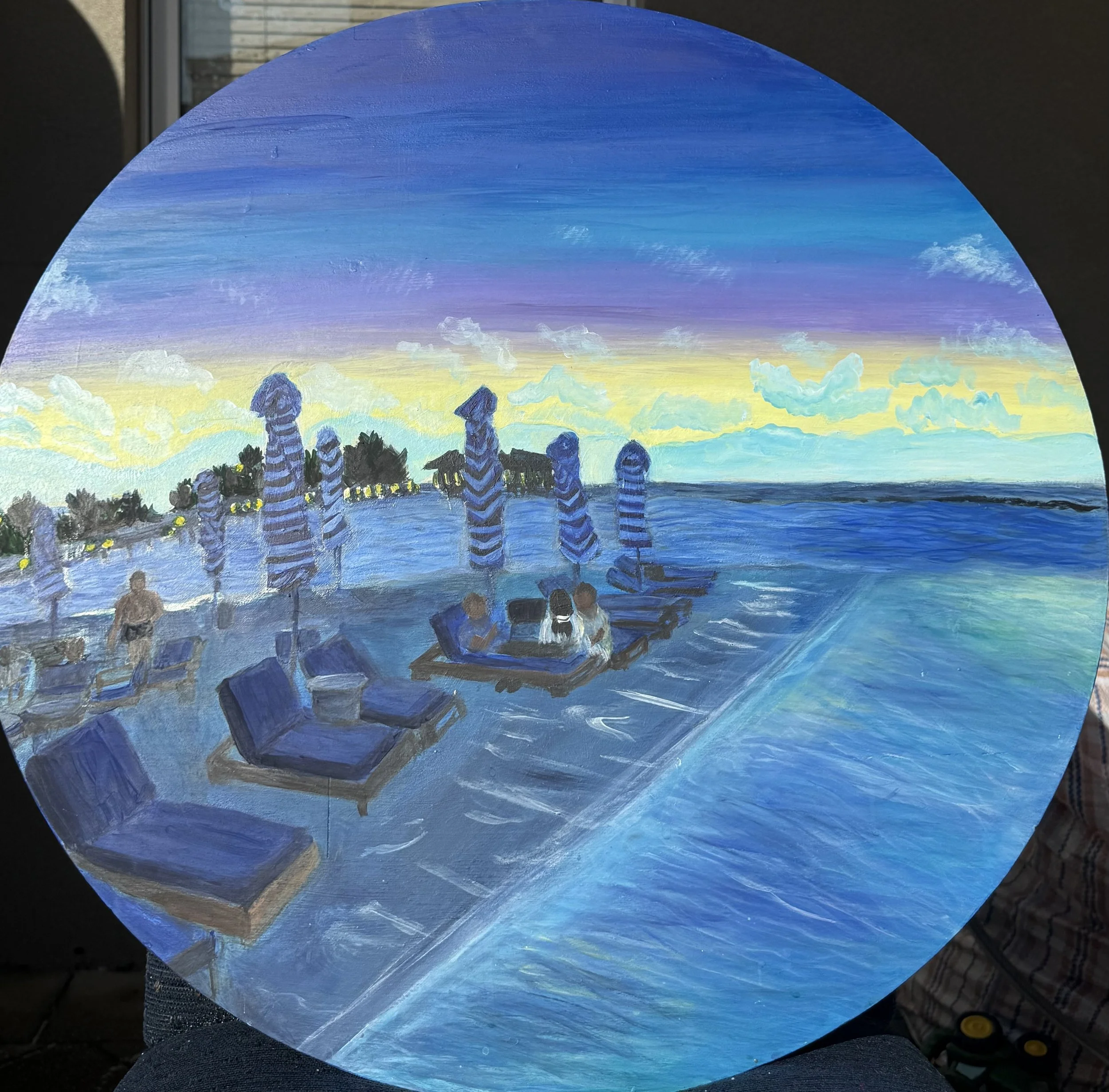 Leocardia Nyamayaro, The perfect sunset, 2025, acrylic.