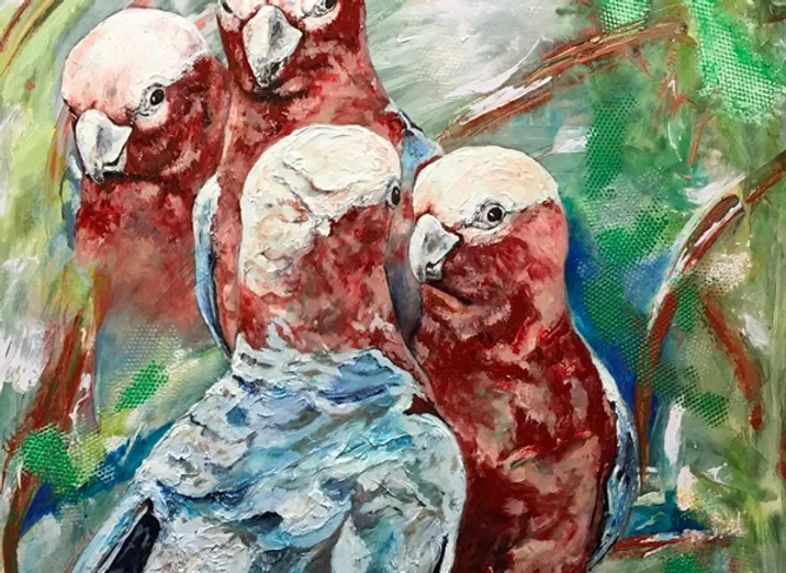 Four Shades of Pink & Grey by Lurlene Murray