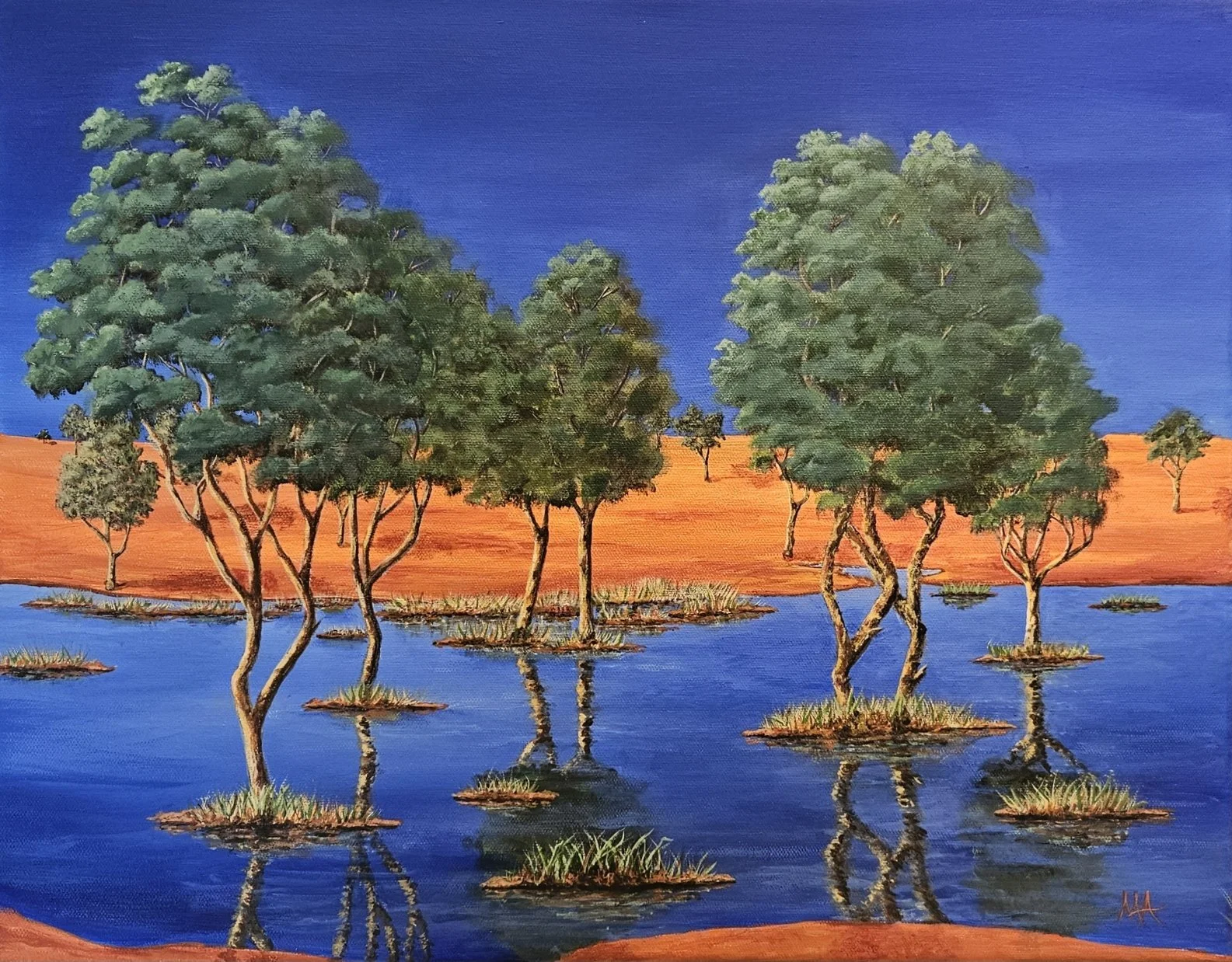 Maureen Anderson, Into the blue, 2025, acrylic.