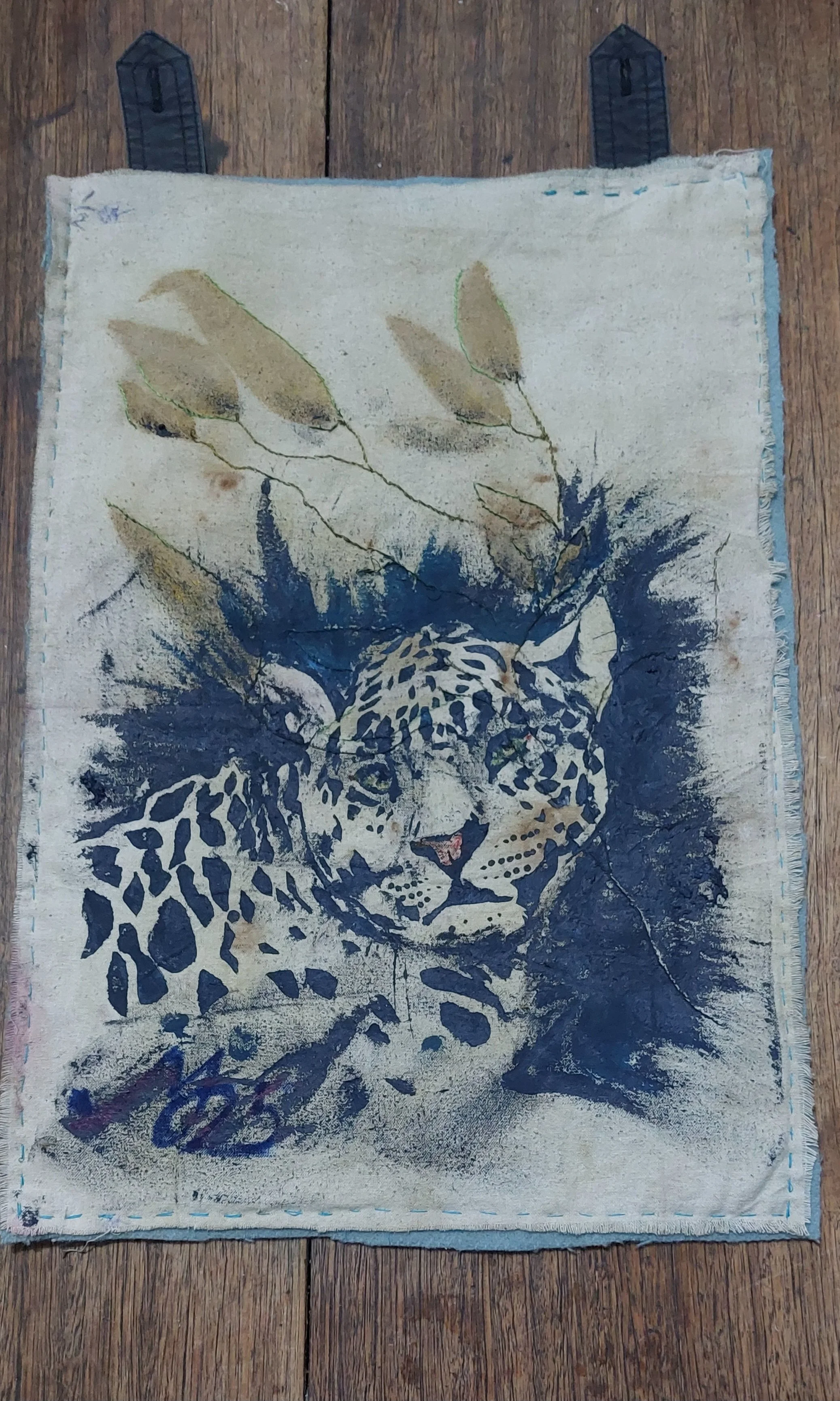 Micheli Maszniew, Cats in the bush, 2025, mixed media. 