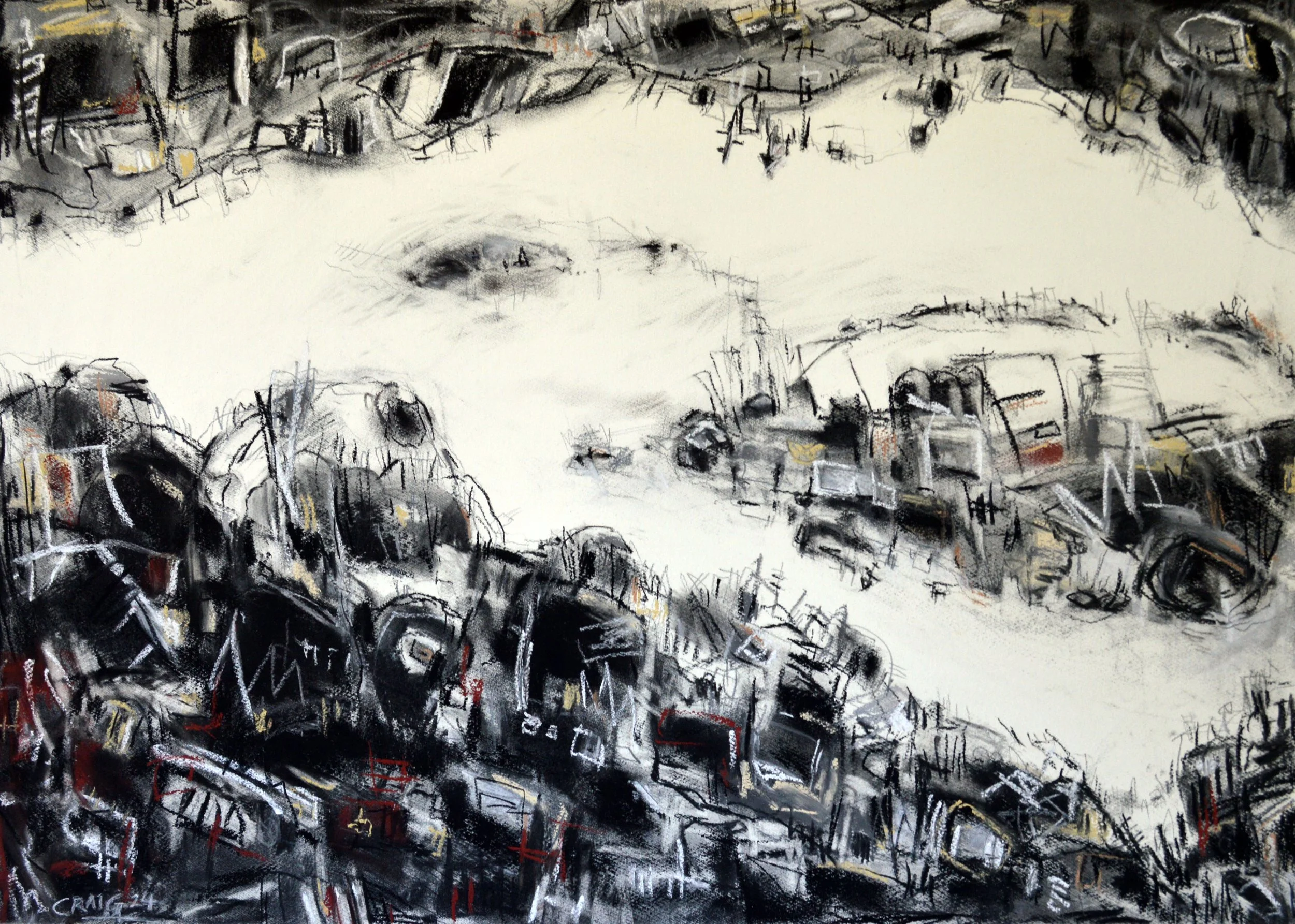 Craig McKeough, Outskirts, 2024, mixed media.