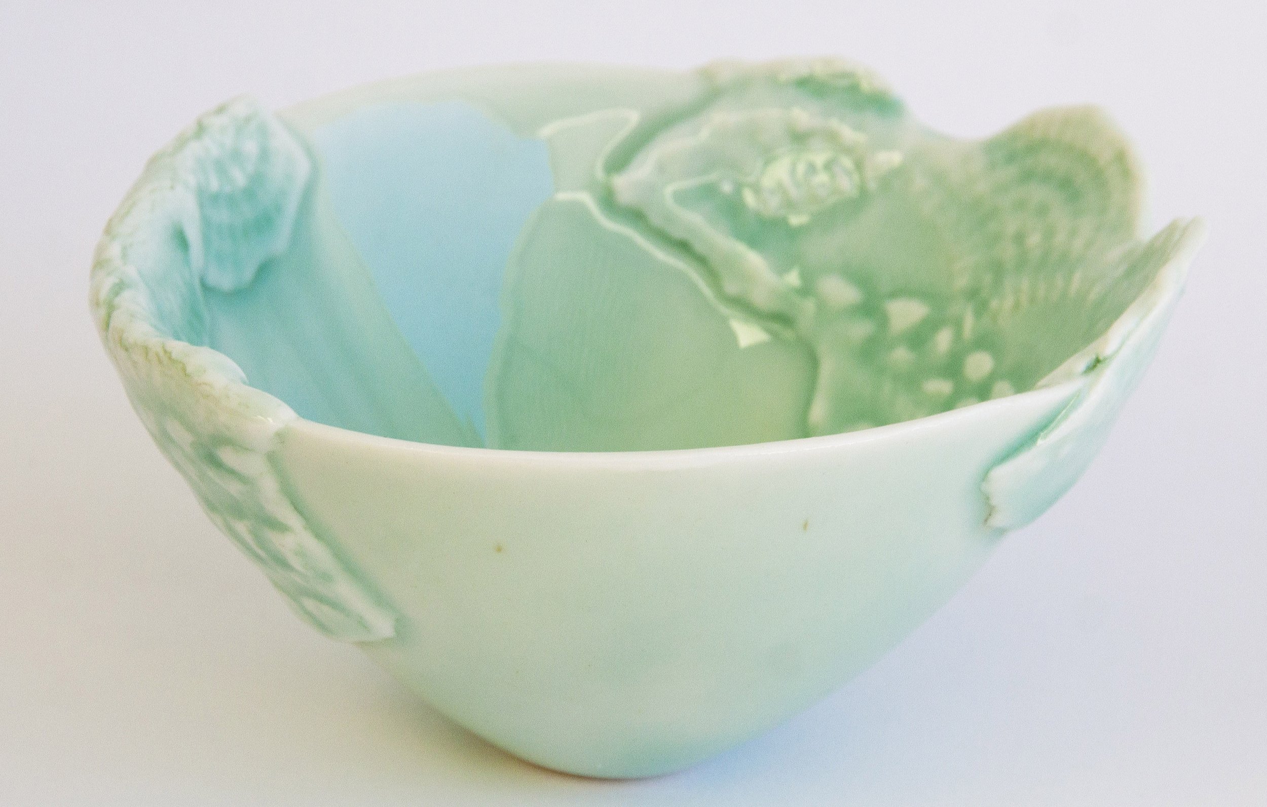 Leah van Lieshout, Lace, 2026, porcelain bowl with pale celedon glaze, 12.5 x 6 cm