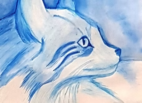 Cat in Blue by Tulleah Roads