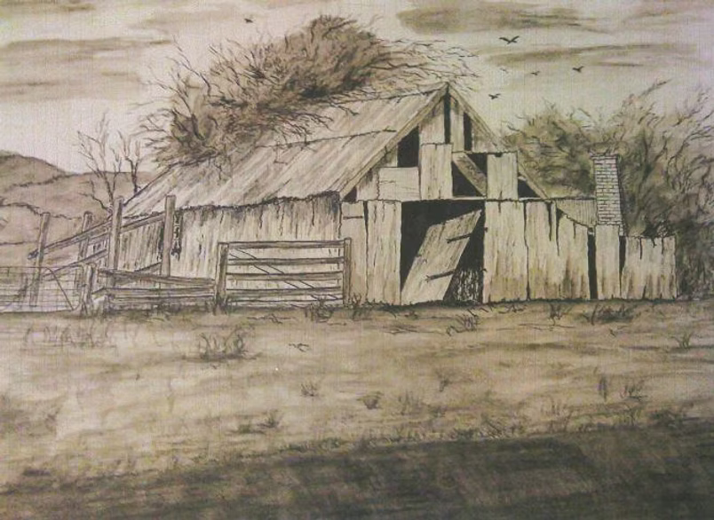 The Old Shearing Shed by Kenneth Harvey
