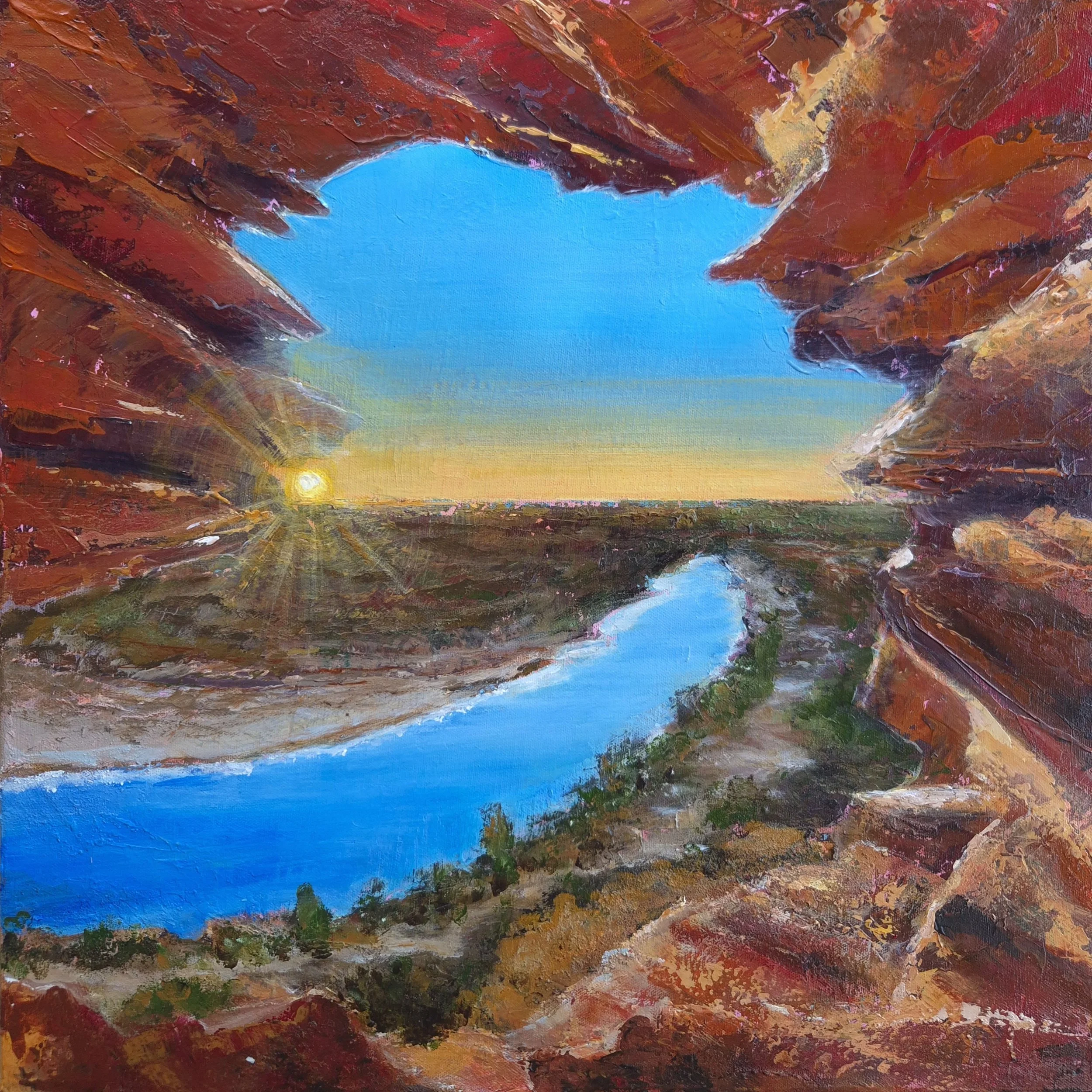 Belinda Eldridge, Nature's window, 2024, acrylic, 50x509cm.