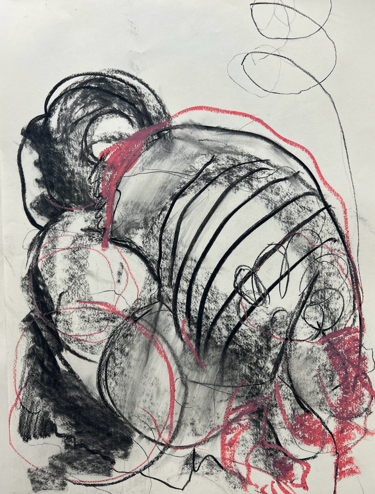 Anna Lehtmets, Seeing of Shinae, 2025, charcoal.