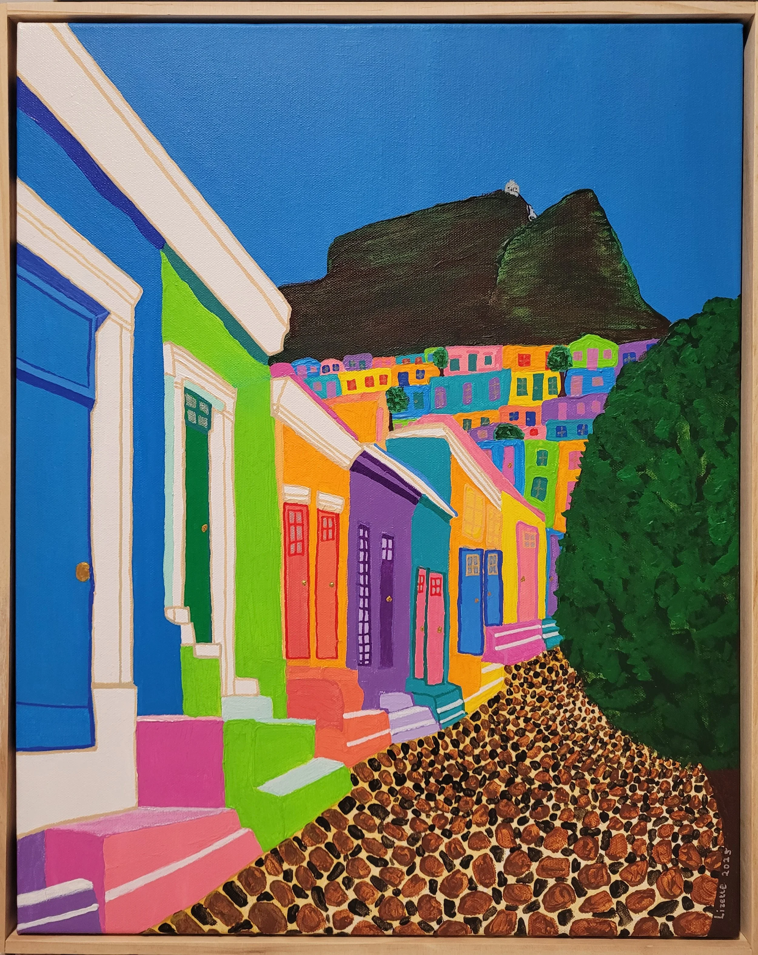Lizette Fourie, Colourful cape town, 2025, acrylic.