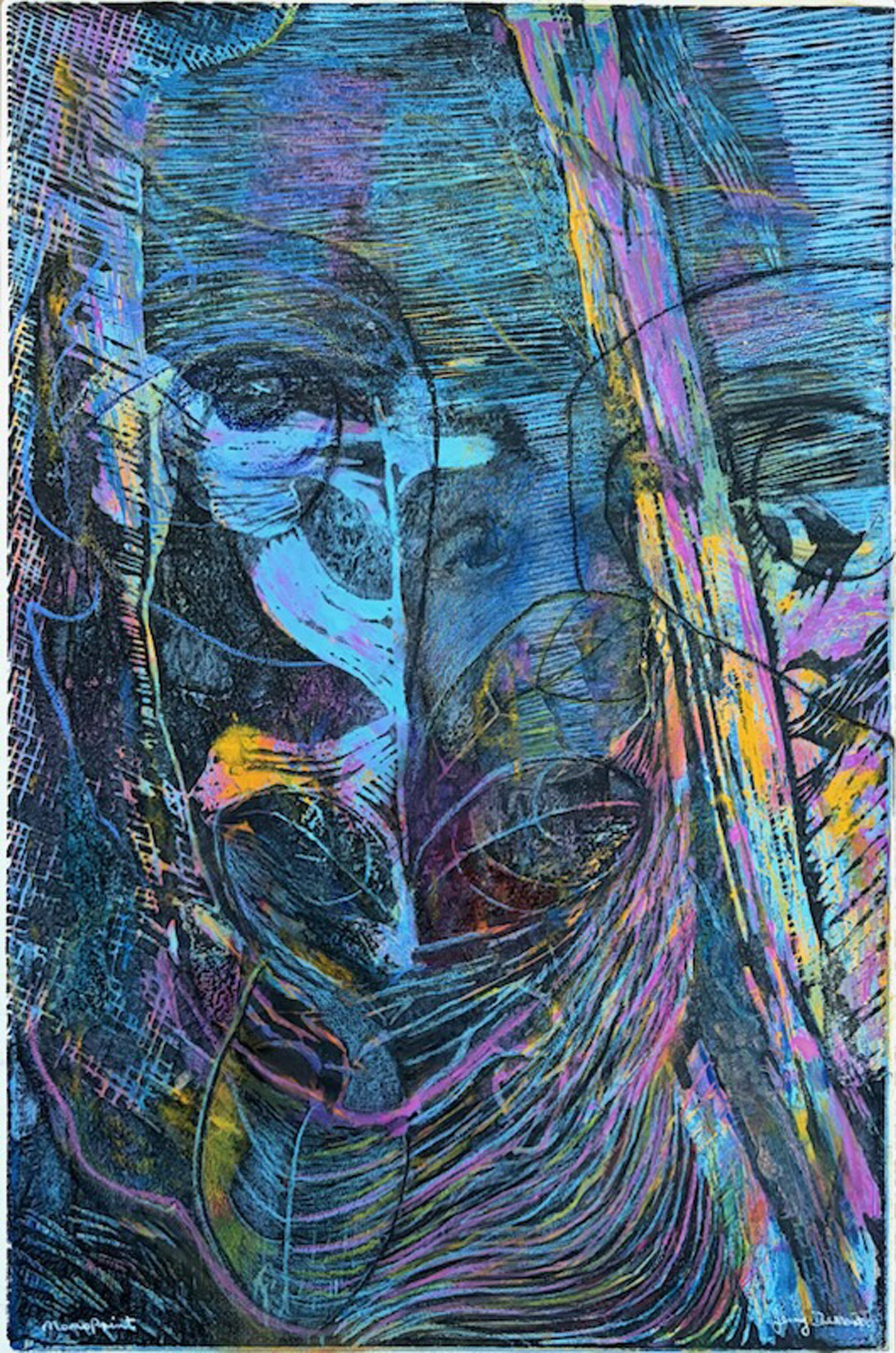 Jenny Demarte, The All Seeing Eye, 2026, woodcut, 119 x 78 cm 