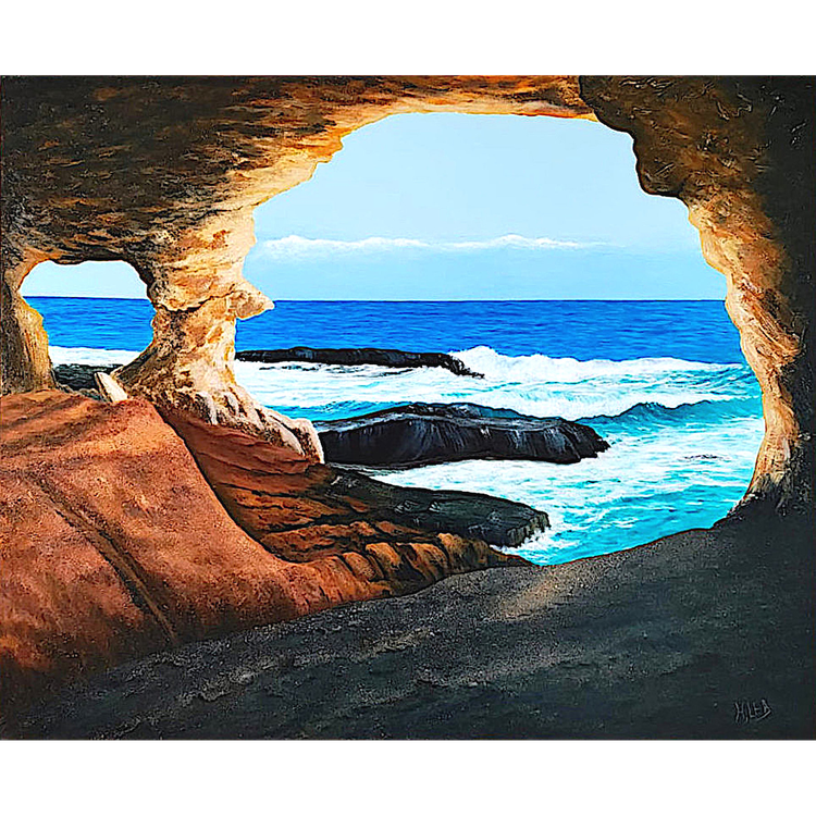 Harry Lea, Structure of time and tide, 2024, acrylic on stretched canvas, 131 x 111cm.