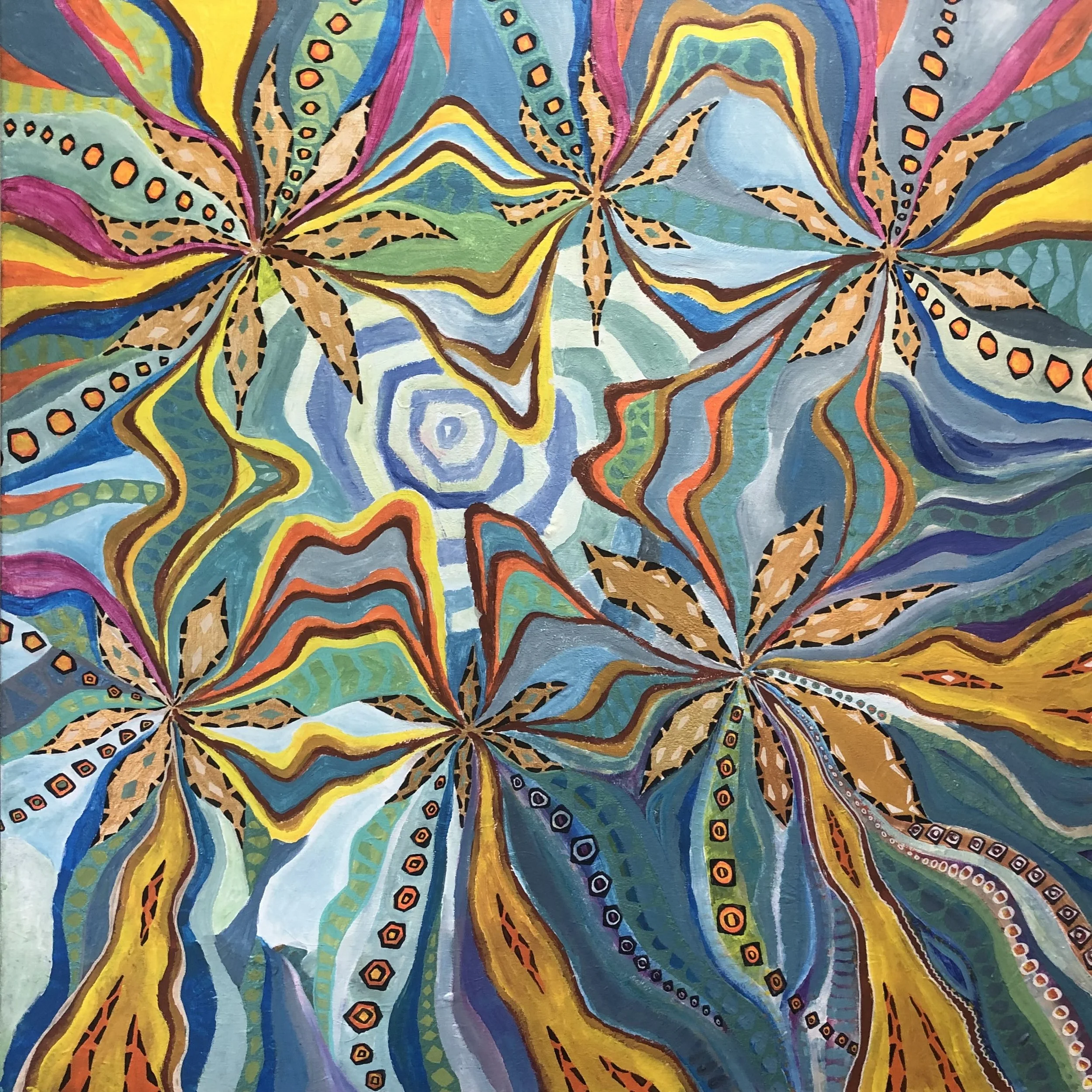 Esa Nykanen, Cosmic encounter, 2025, acrylic.