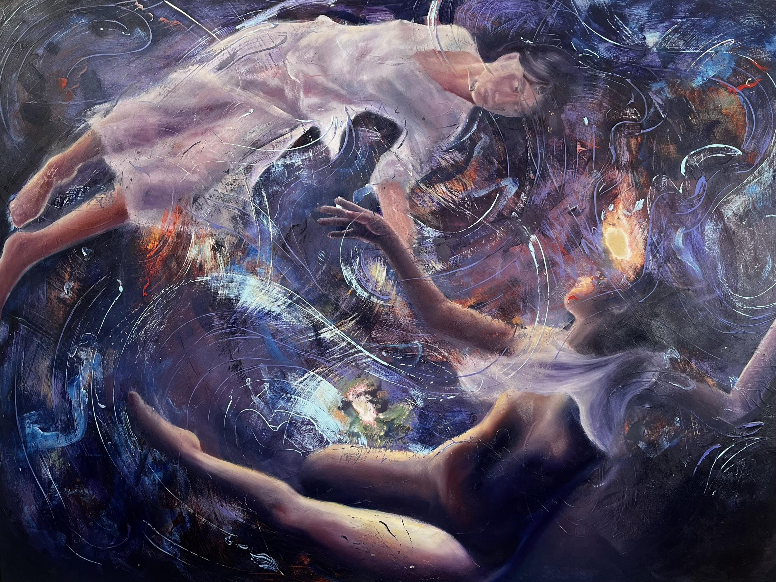 Undercurrent,
Acrylic and Oil Paint on Wood,
H 90cm x W 120cm